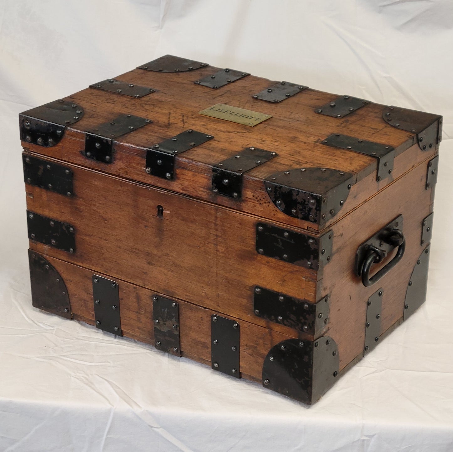 Antique 19th century English Document Storage Box, Monogrammed L.B. Elliott