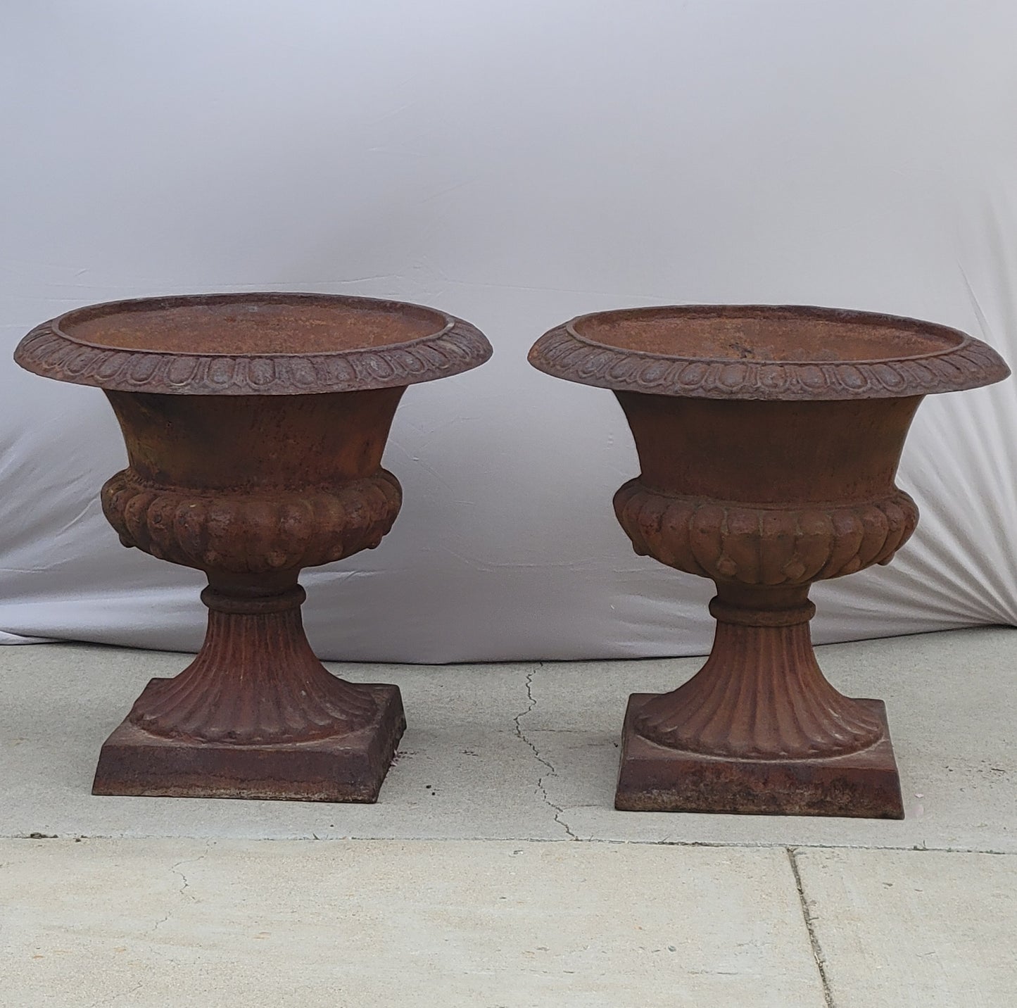 Vintage Cast Iron Monumental Classical Planters
