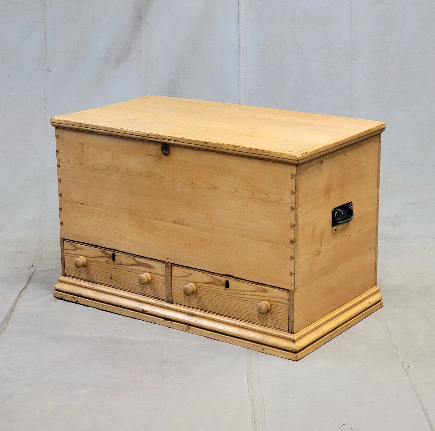 Antique Eastern European Natural Pine Blanket Chest