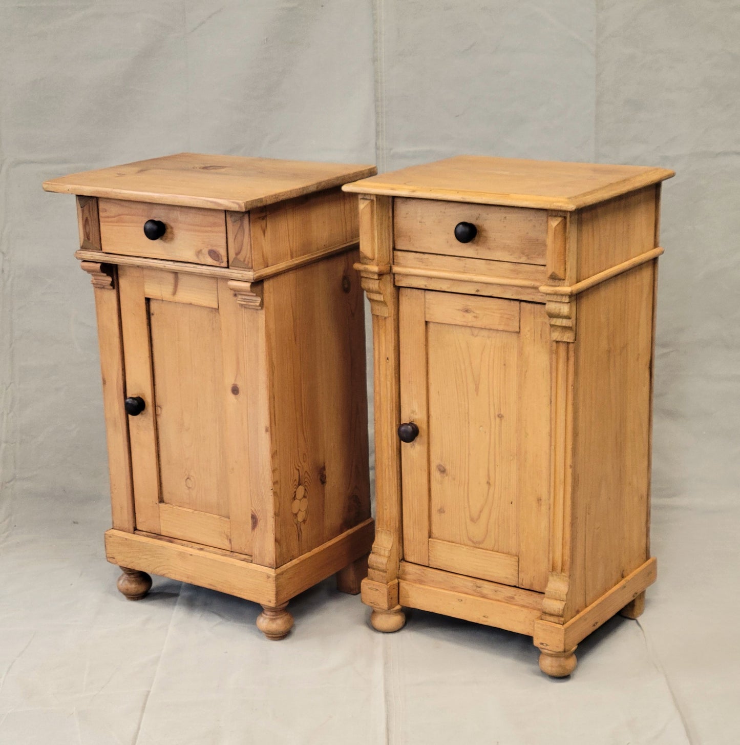 Antique Eastern European Pine Nightstands - a Near Pair