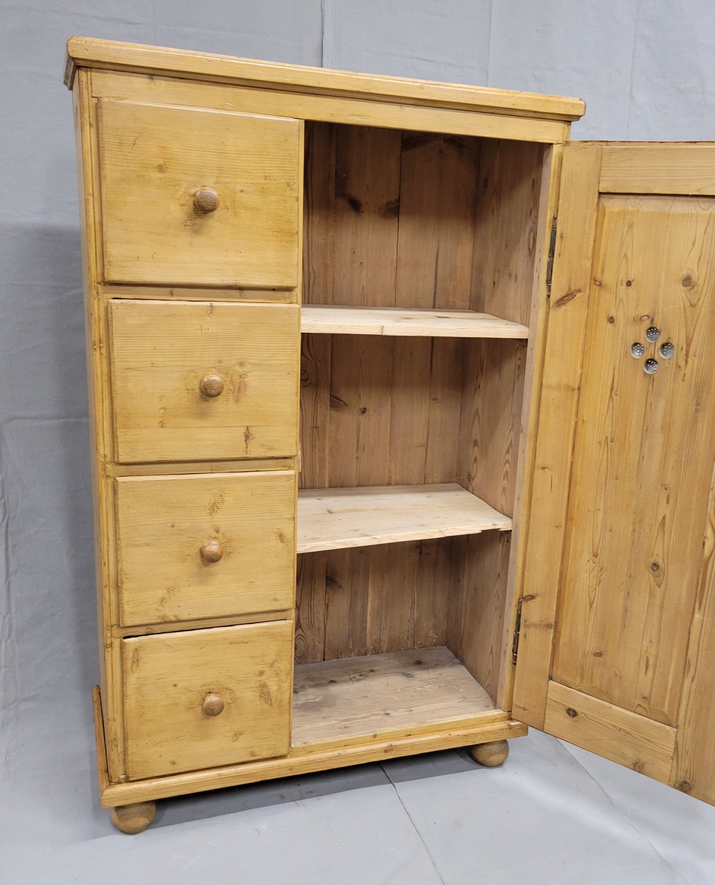 Antique European Pine Locking Pie or Larder Cabinet