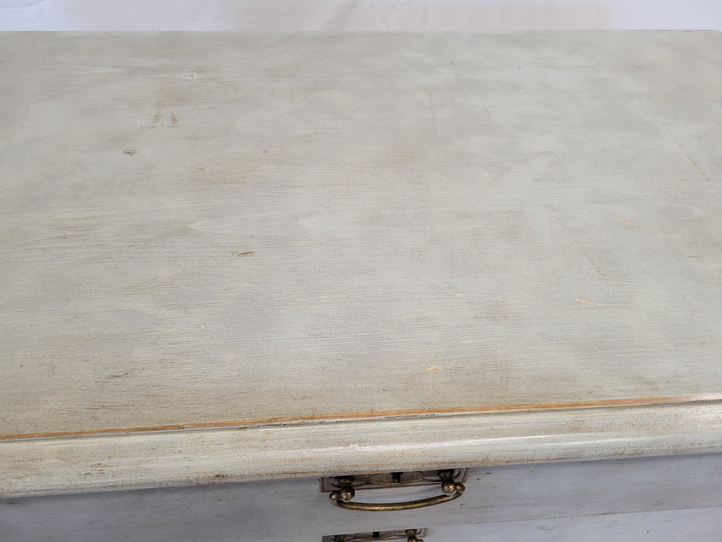 Antique European Pine Gustavian Style Gray Dresser Chest of Drawers