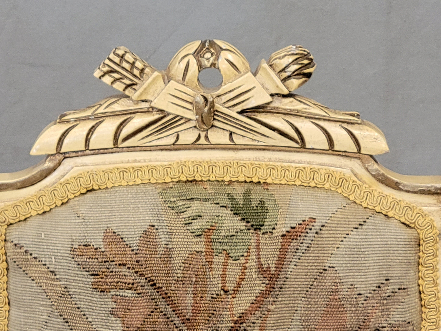 Vintage French Neoclassical Style Chairs With Antique Tapestry Upholstery - a Pair