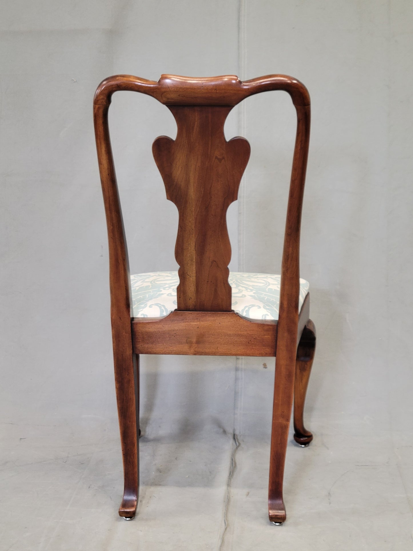 Set of 10 Vintage 1980s Statton Furniture Dining Room Chairs With Tommy Bahama Fabric Seats