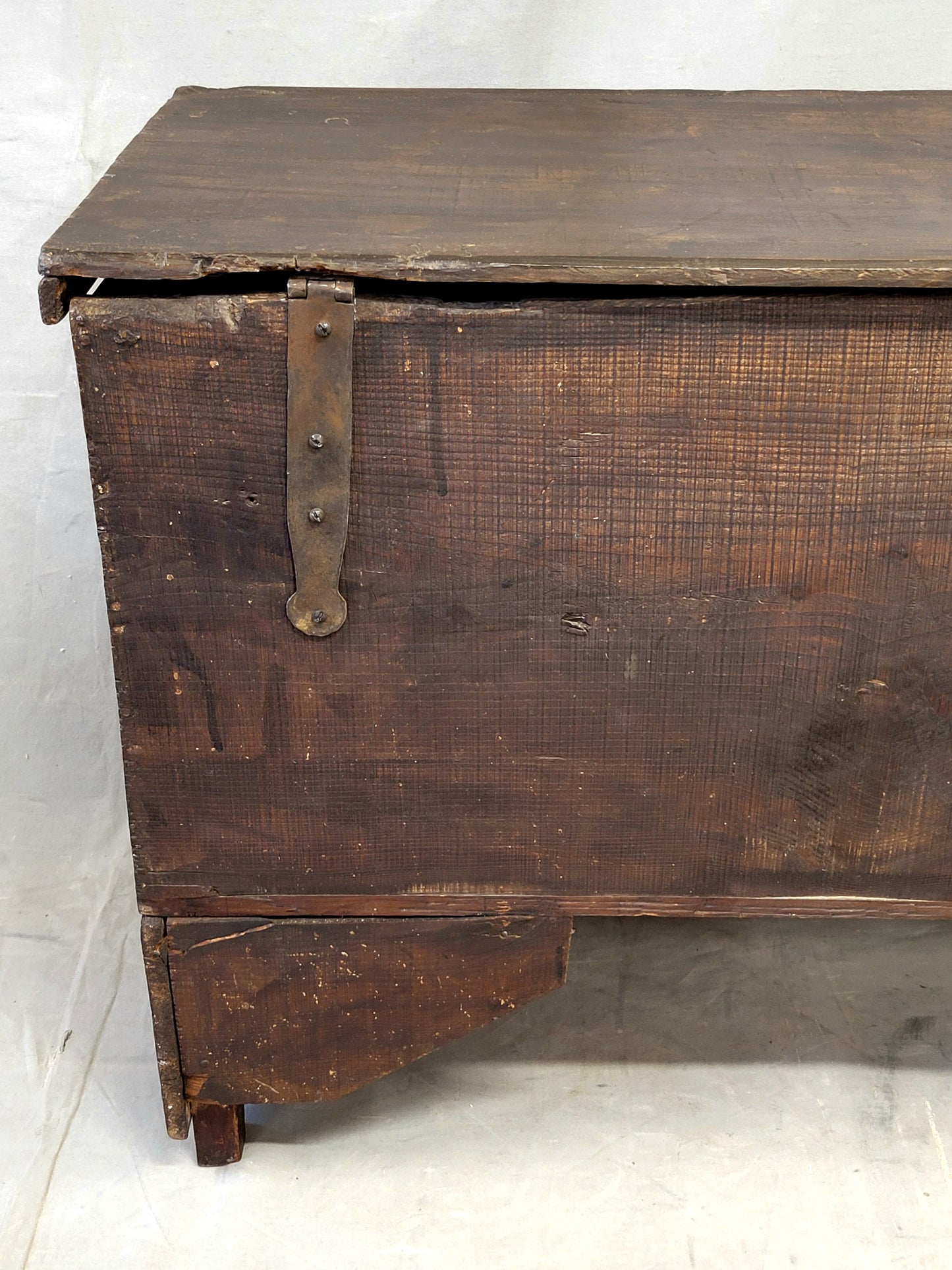 Vintage Berber Moroccan Trunk With Handpainted Arched Designwork, Signed