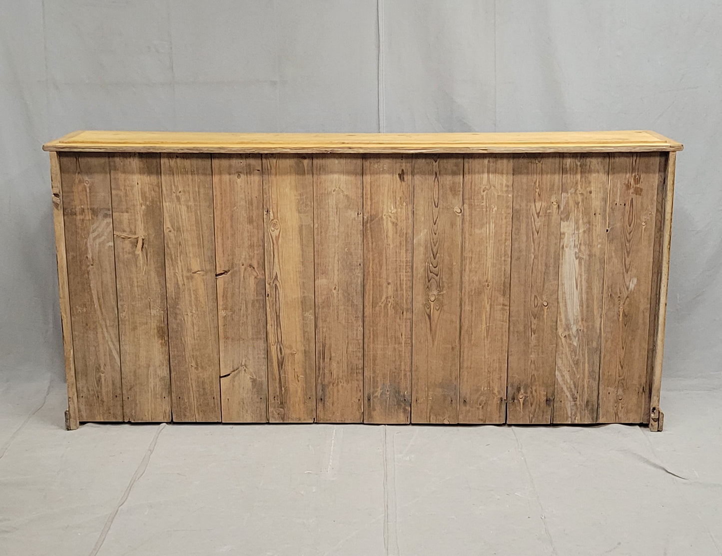 Antique English Pine Sideboard With Ebonized Knobs
