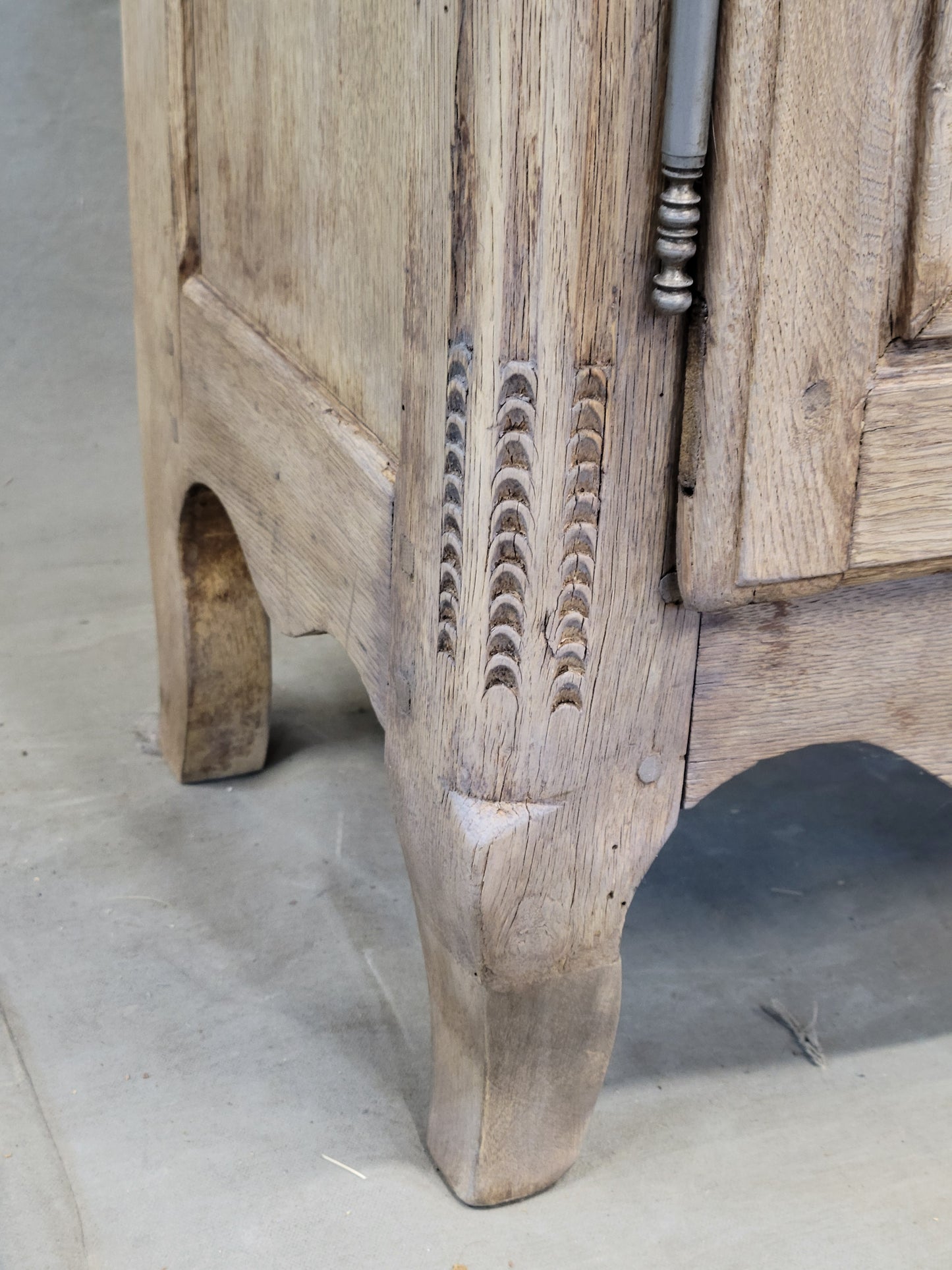 Antique French Bleached Oak Cupboard