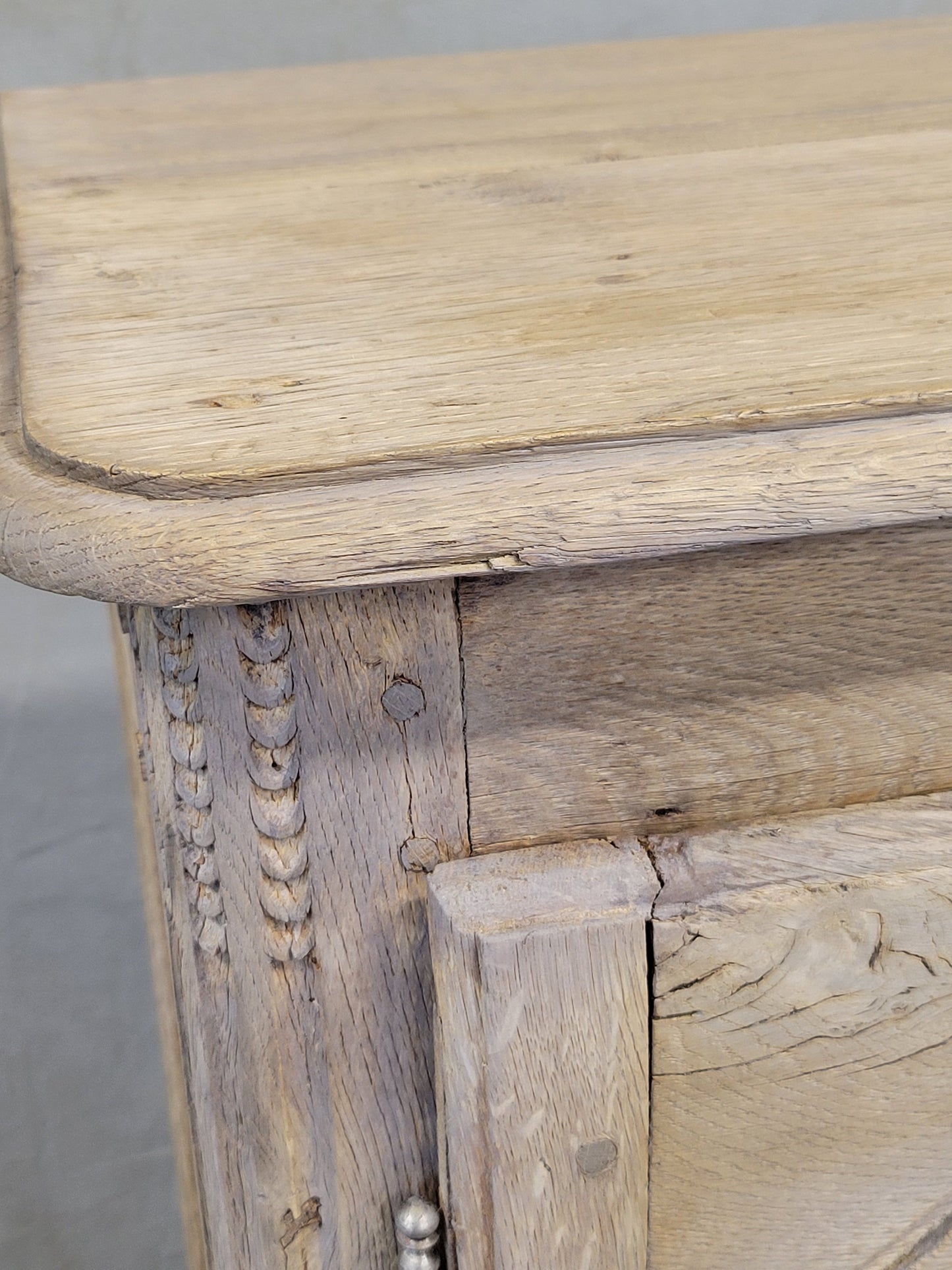 Antique French Bleached Oak Cupboard