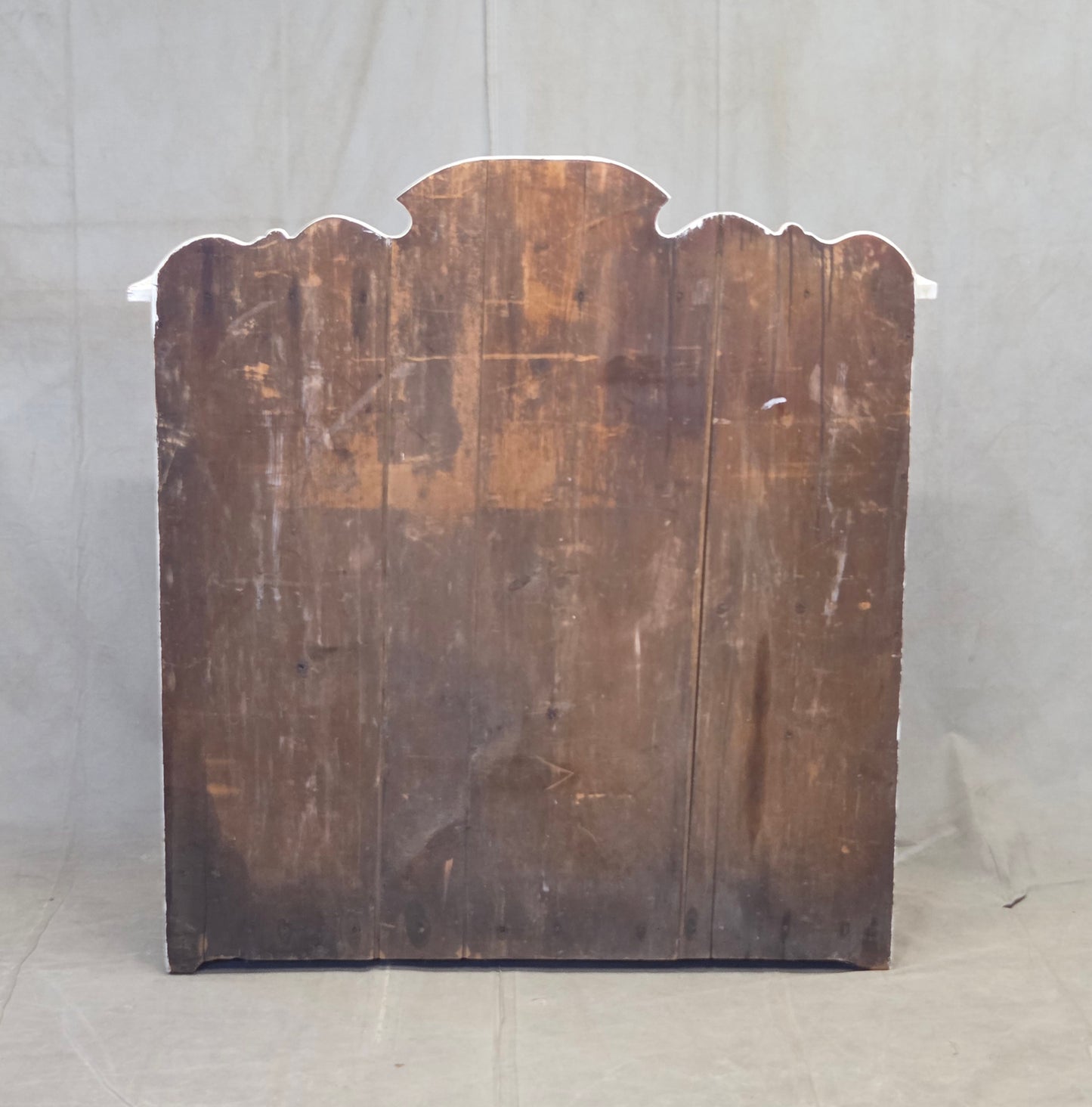 Antique Rustic Pine Two Door Cabinet With Distress Painted and Stenciled Surface