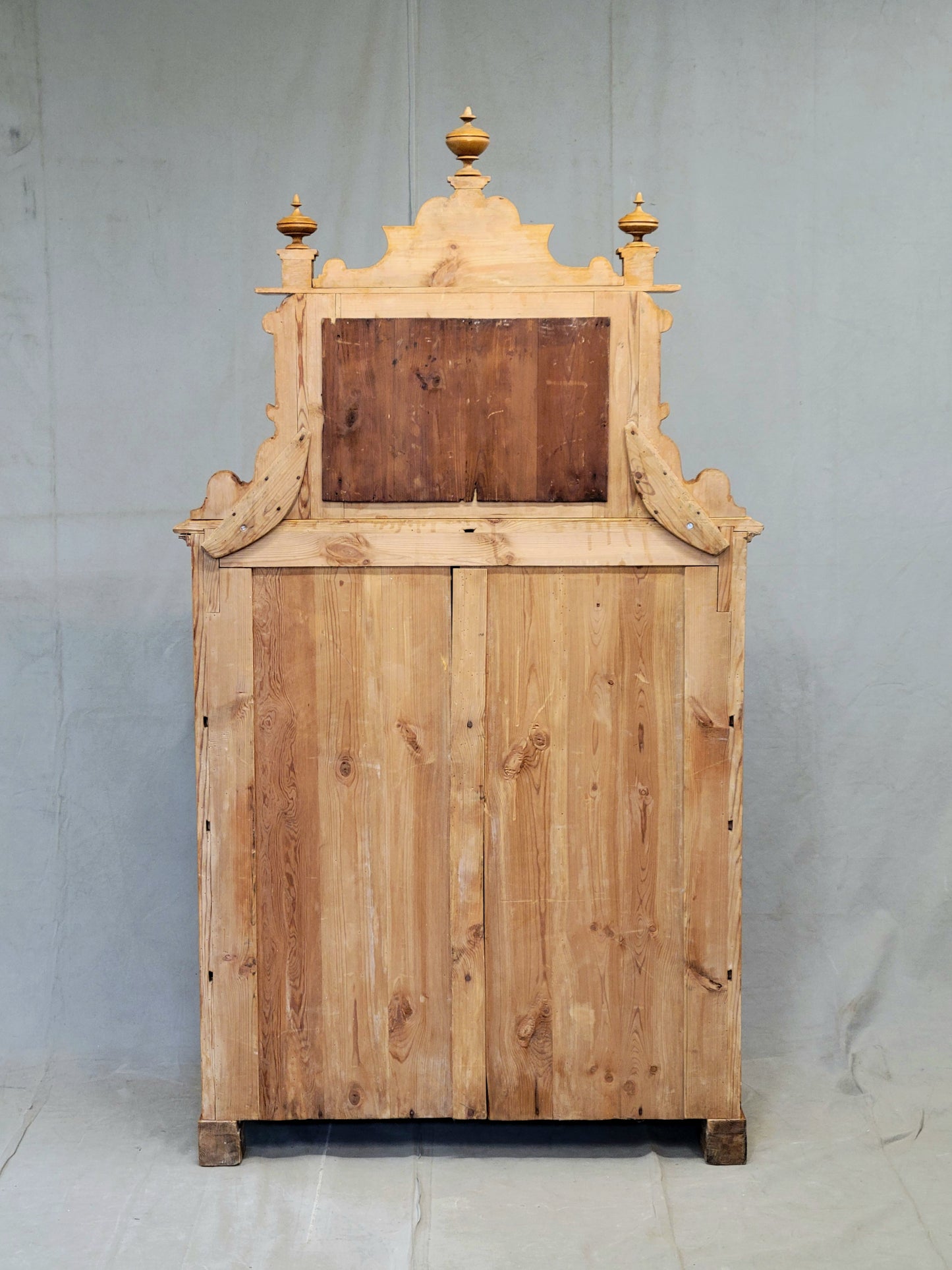 Antique Circa 1880 Swedish Pine Sideboard Buffet With Original Mirror