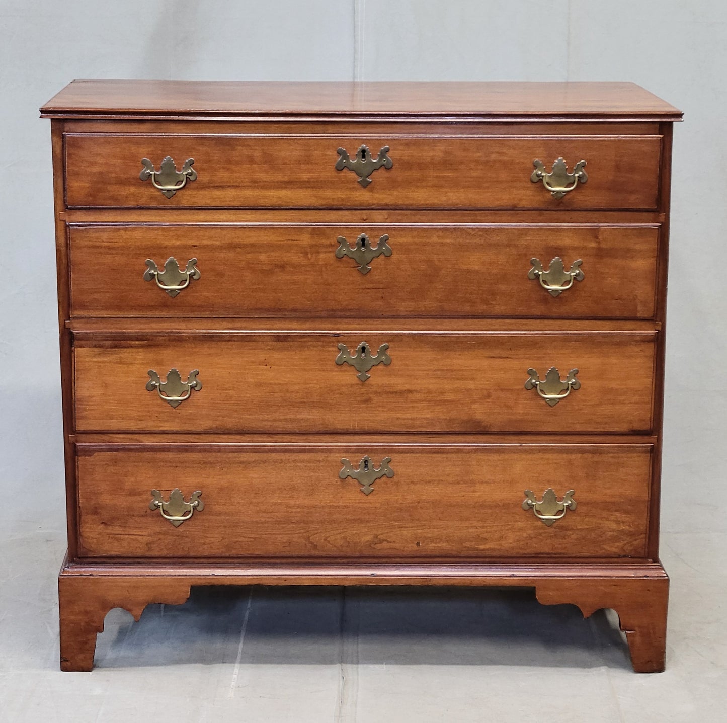 Antique 19th Century American Chippendale Cherry Chest of Drawers