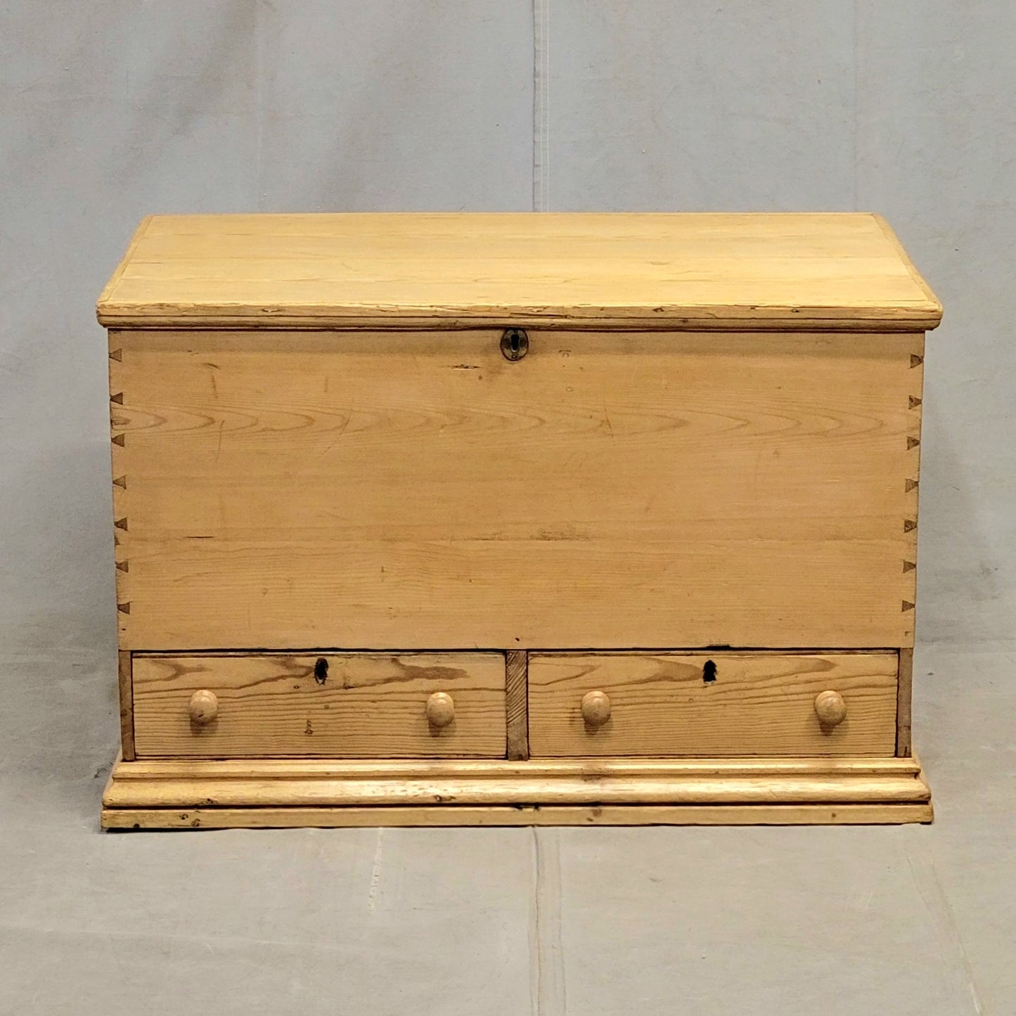 Antique Eastern European Natural Pine Blanket Chest