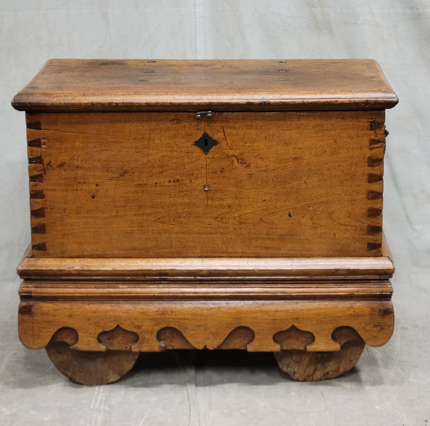 Antique Javanese Teak Grobog Blanket Chest on Wheels