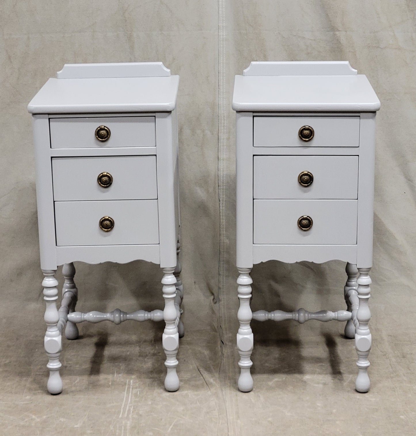 Vintage Gustavian Gray Nightstands - a Pair