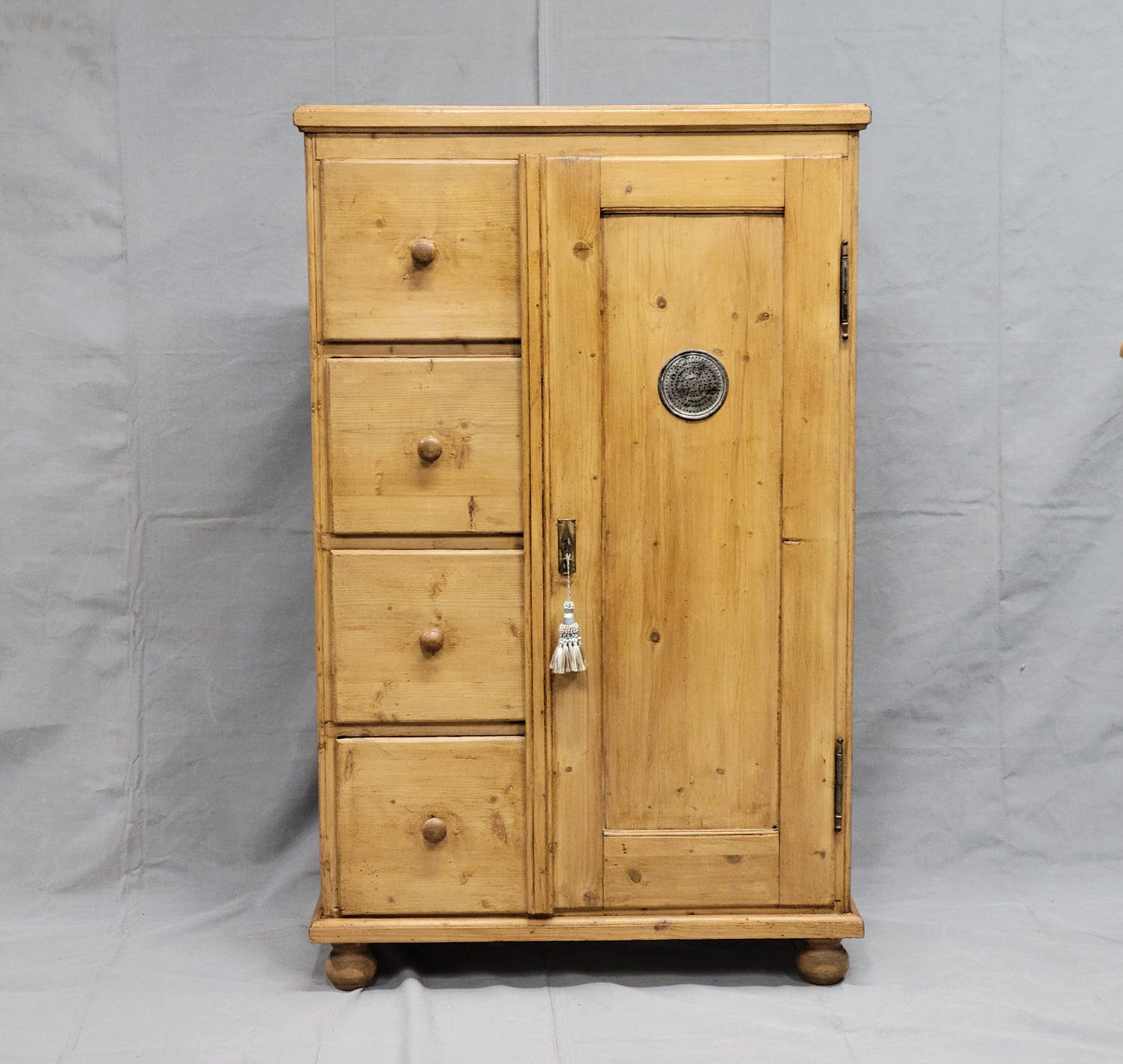 Antique European Pine Locking Pie or Larder Cabinet