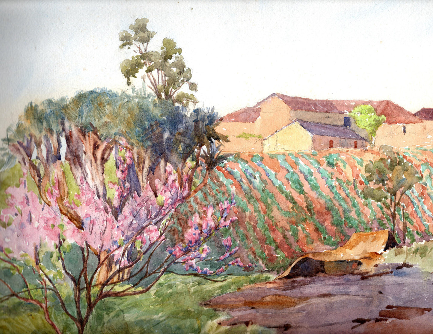 Signed Jessie E. Muntz (Great Britian, Active 1903-1924) Landscape Scene, Watercolor (Framed)