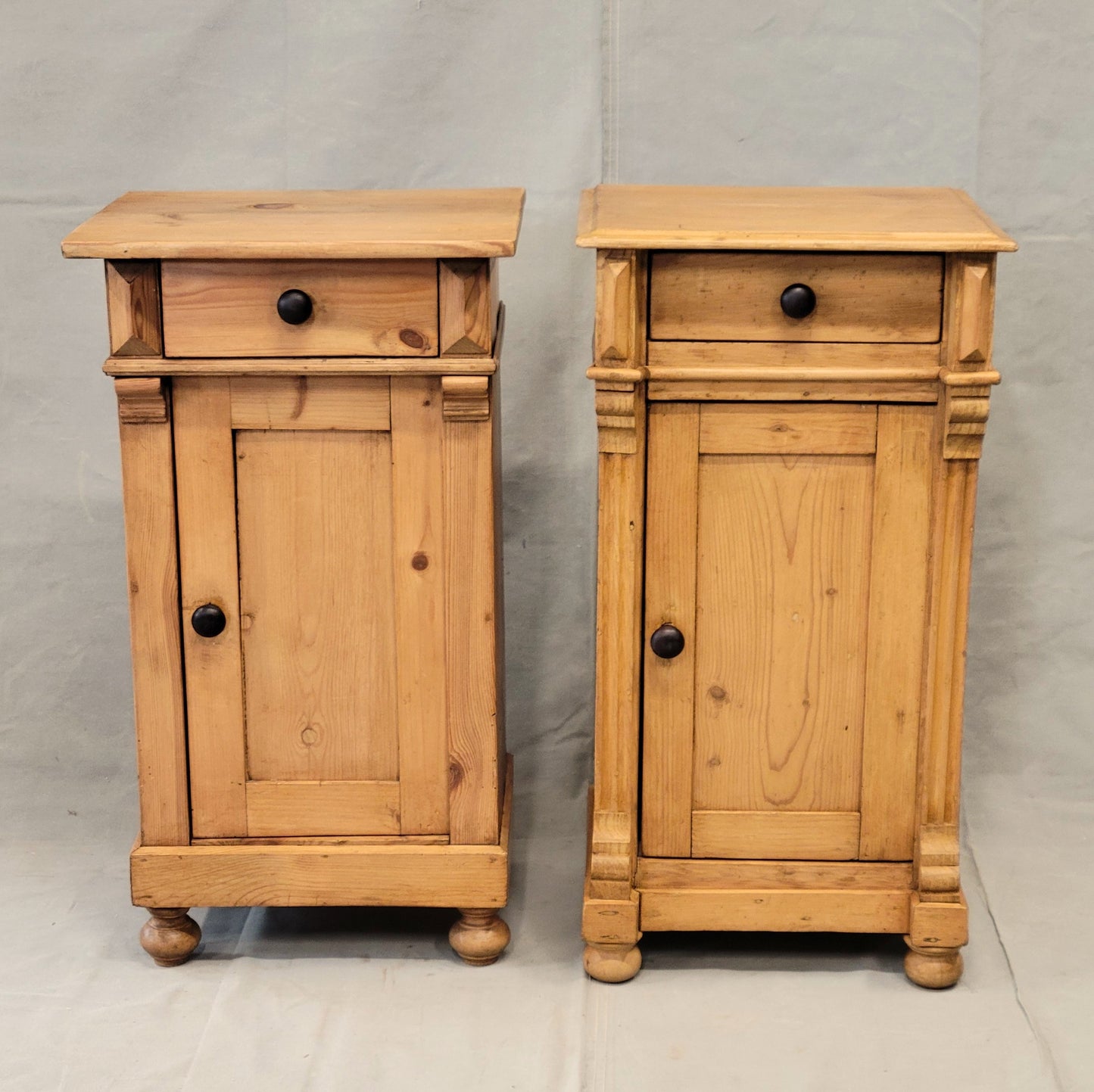 Antique Eastern European Pine Nightstands - a Near Pair