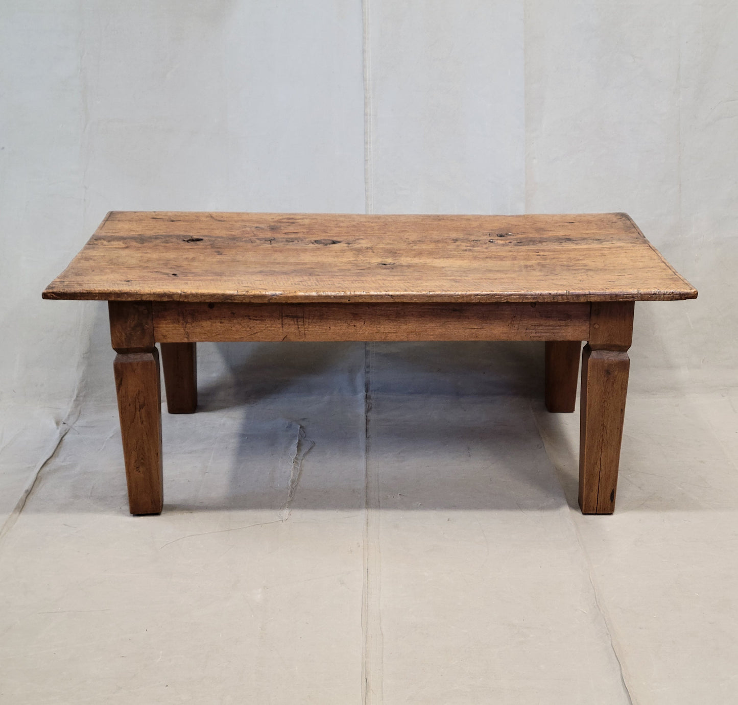 Vintage Rustic Single Slab Burl Teak Coffee Table by the Jason Scott Collection