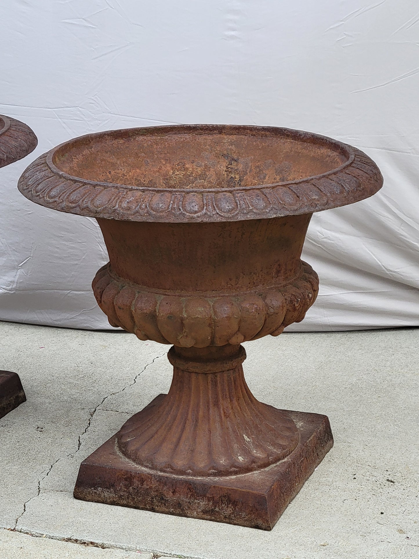 Vintage Cast Iron Monumental Classical Planters