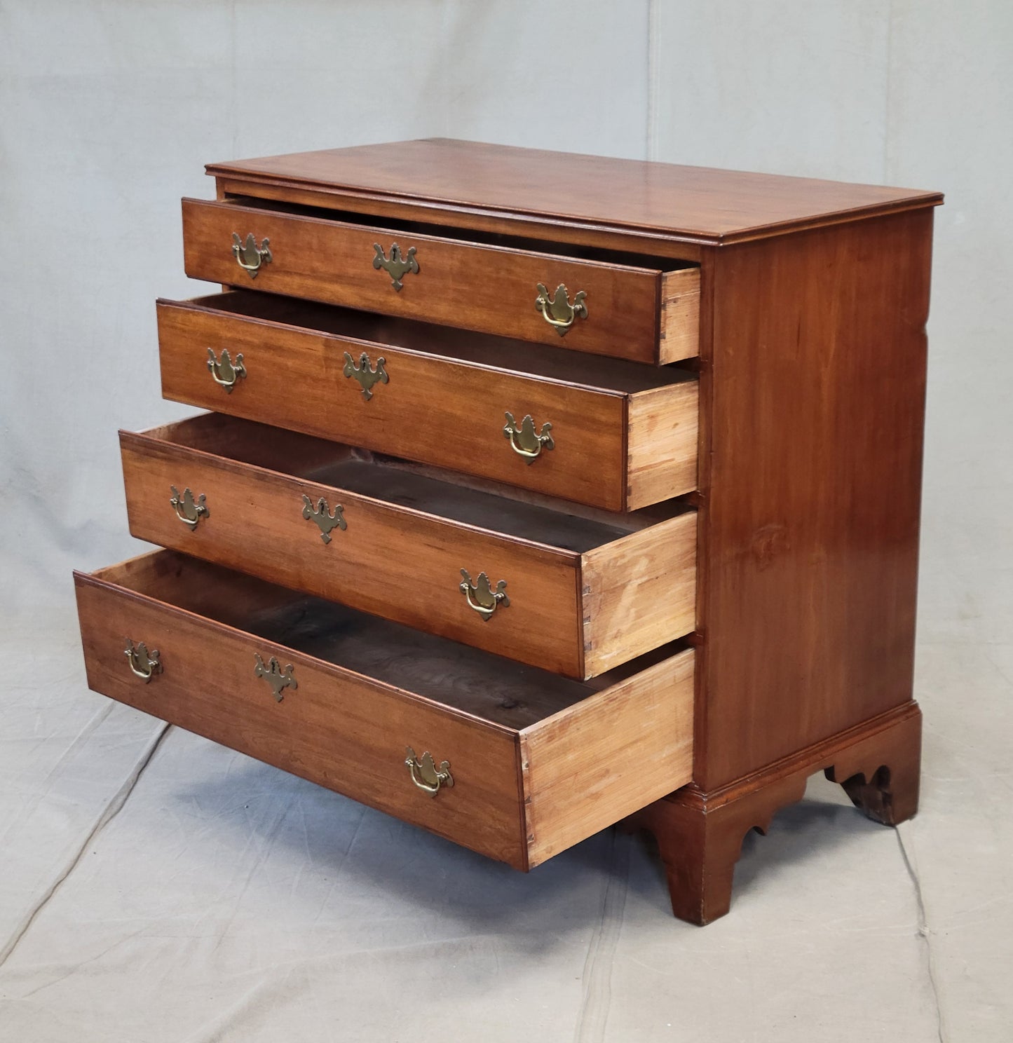 Antique 19th Century American Chippendale Cherry Chest of Drawers