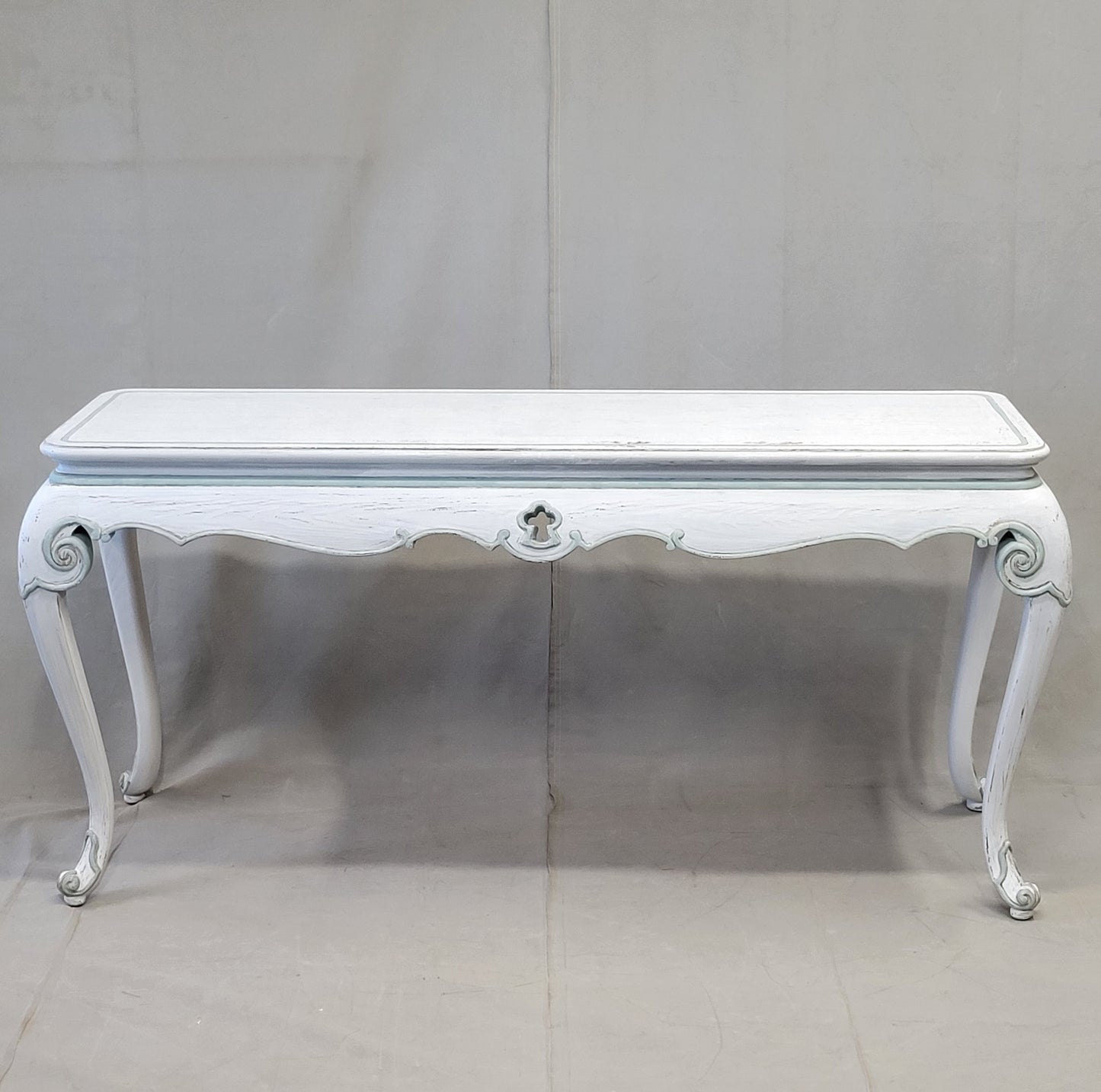 Vintage French Style Painted Cabriole Console Table