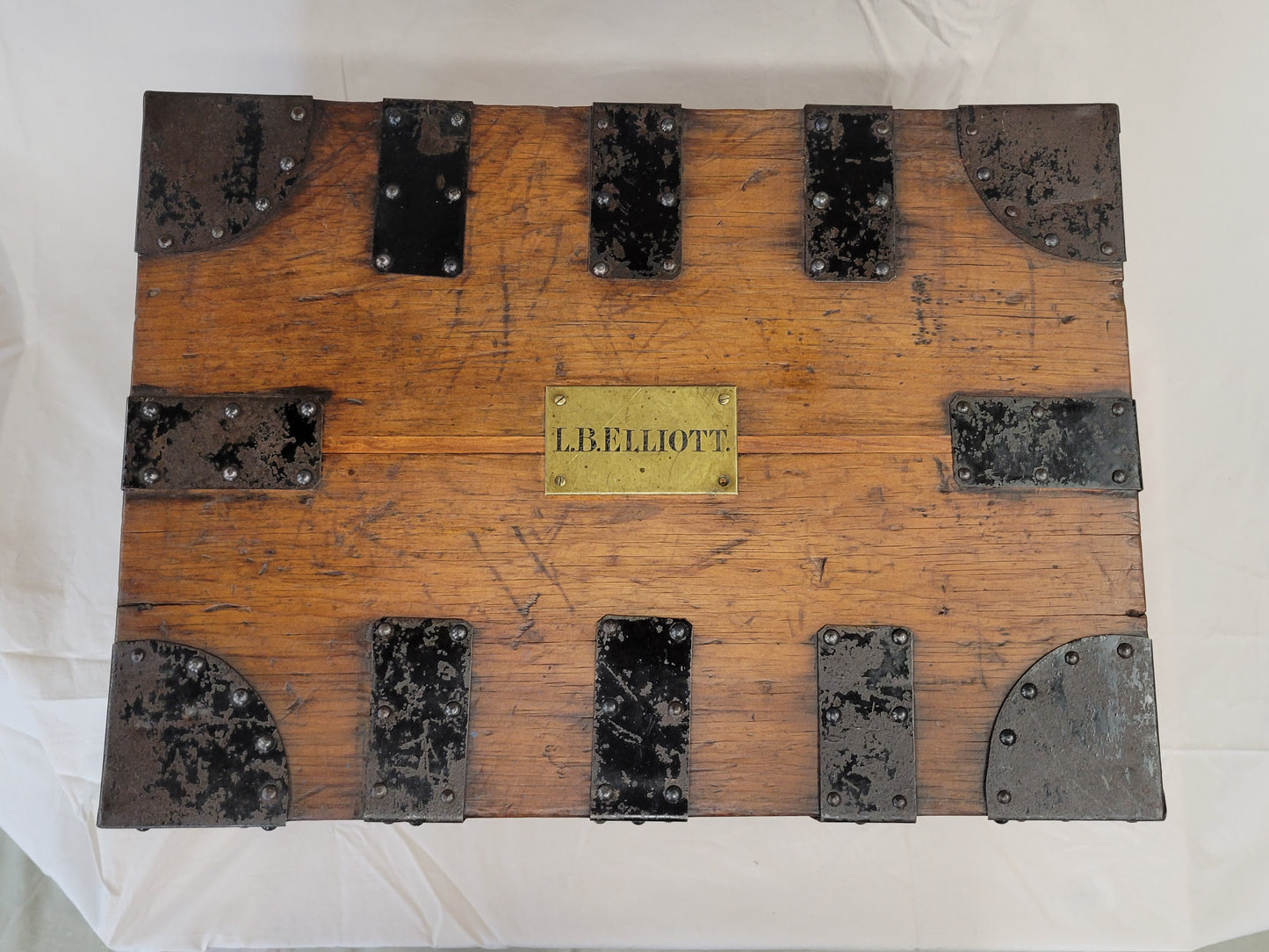 Antique 19th century English Document Storage Box, Monogrammed L.B. Elliott