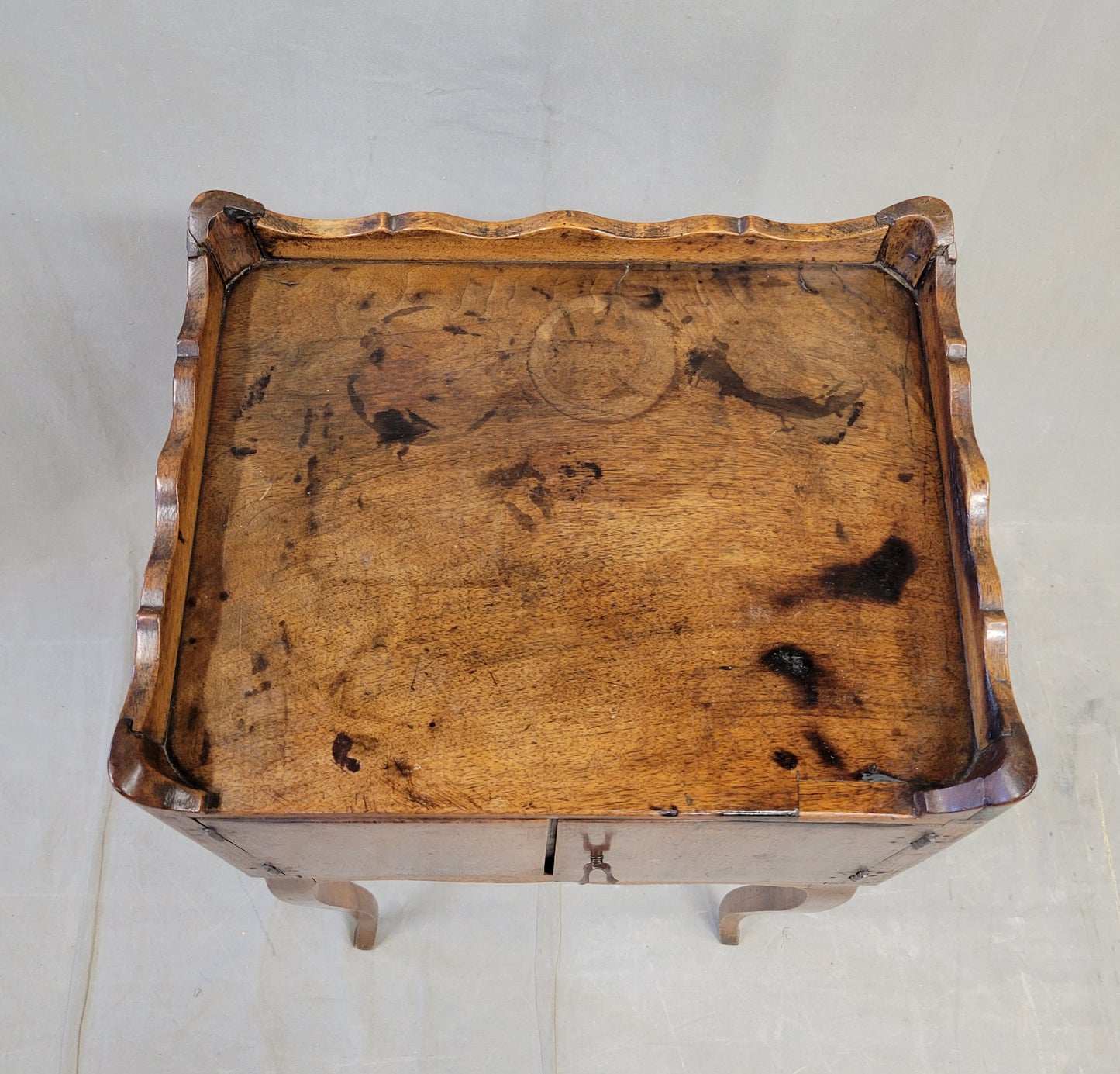 Antique 19th Century French Louis XV Style Walnut and Cherry Table De Chevet (Bedside Table)