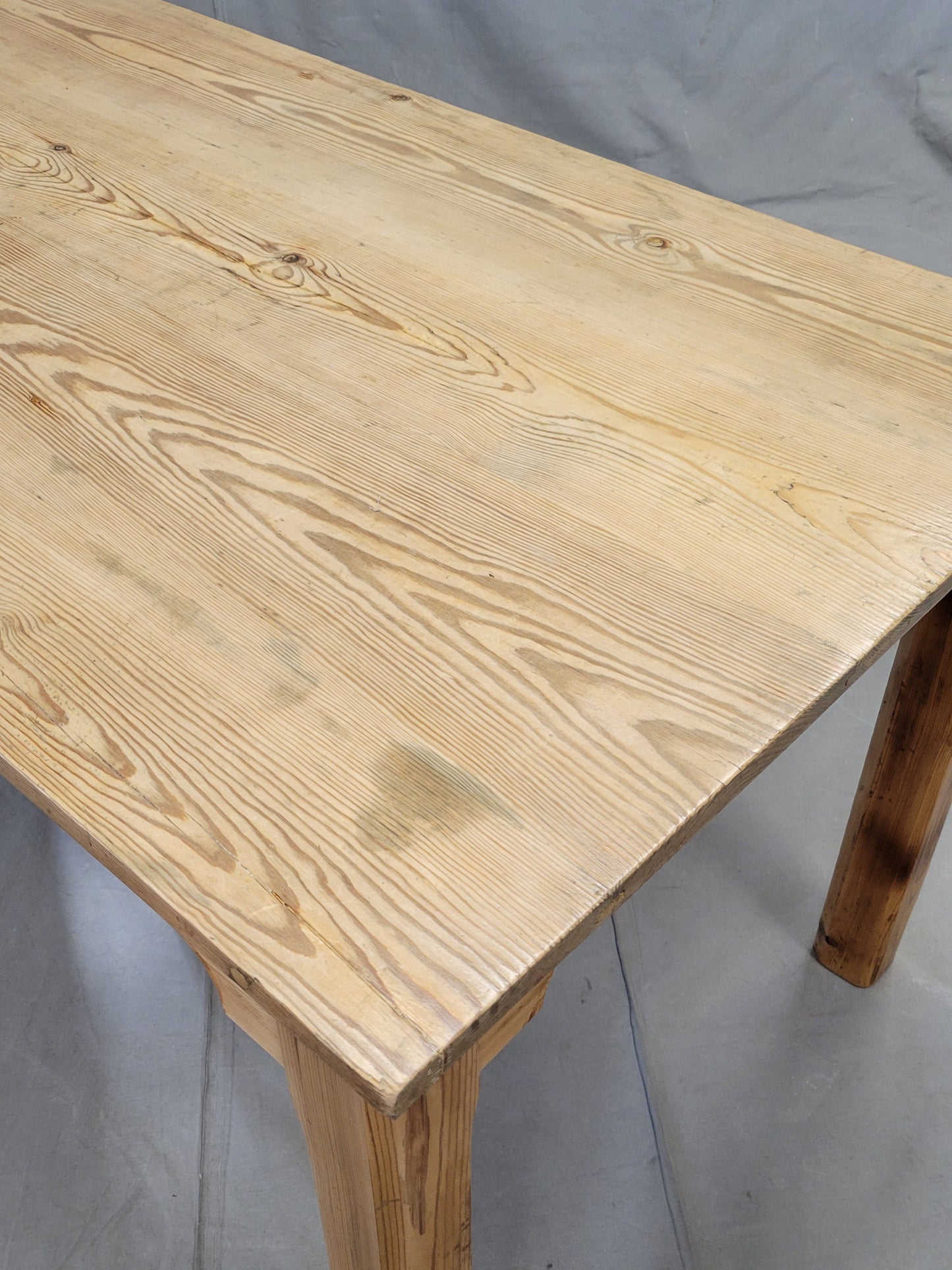 Vintage European Scrubbed Pine Rustic Farmhouse Table