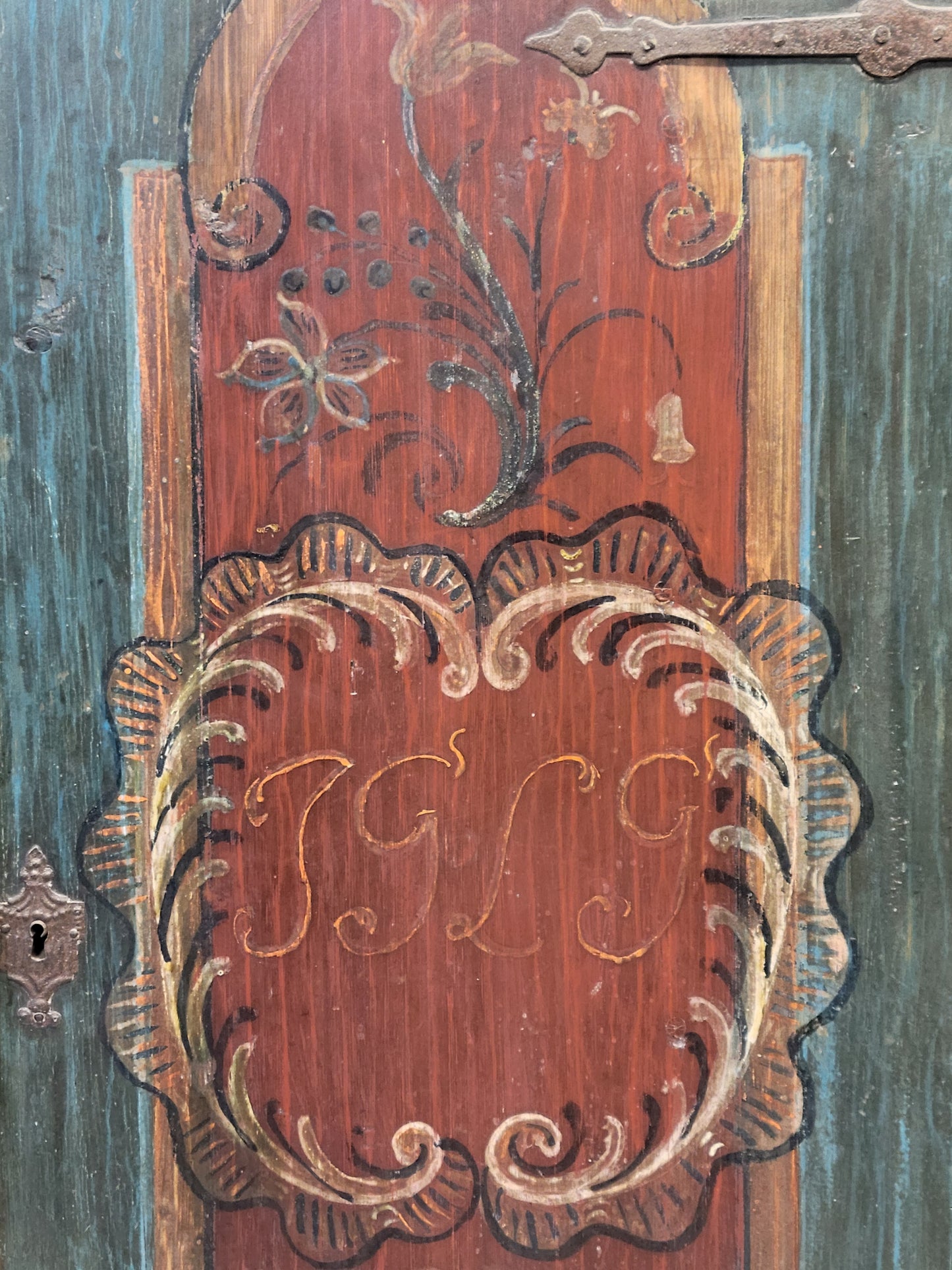 Antique Early 1800s Eastern European Pine Wardrobe Armoire With Original Paint