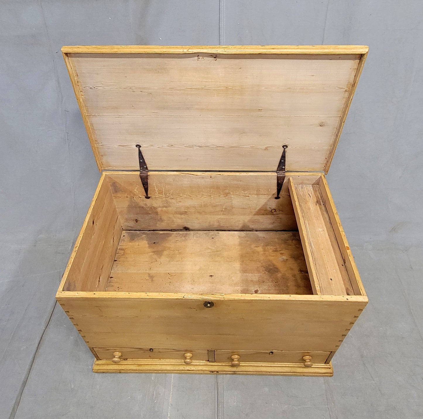 Antique Eastern European Natural Pine Blanket Chest