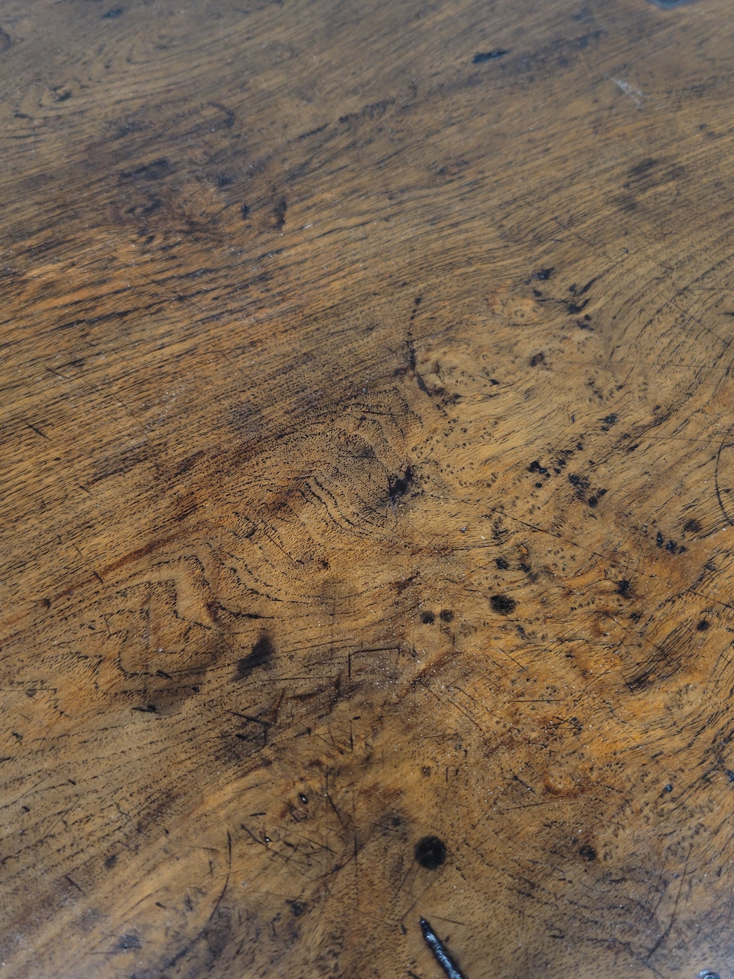Antique Dutch Colonial Rustic Round Teak Dining Table