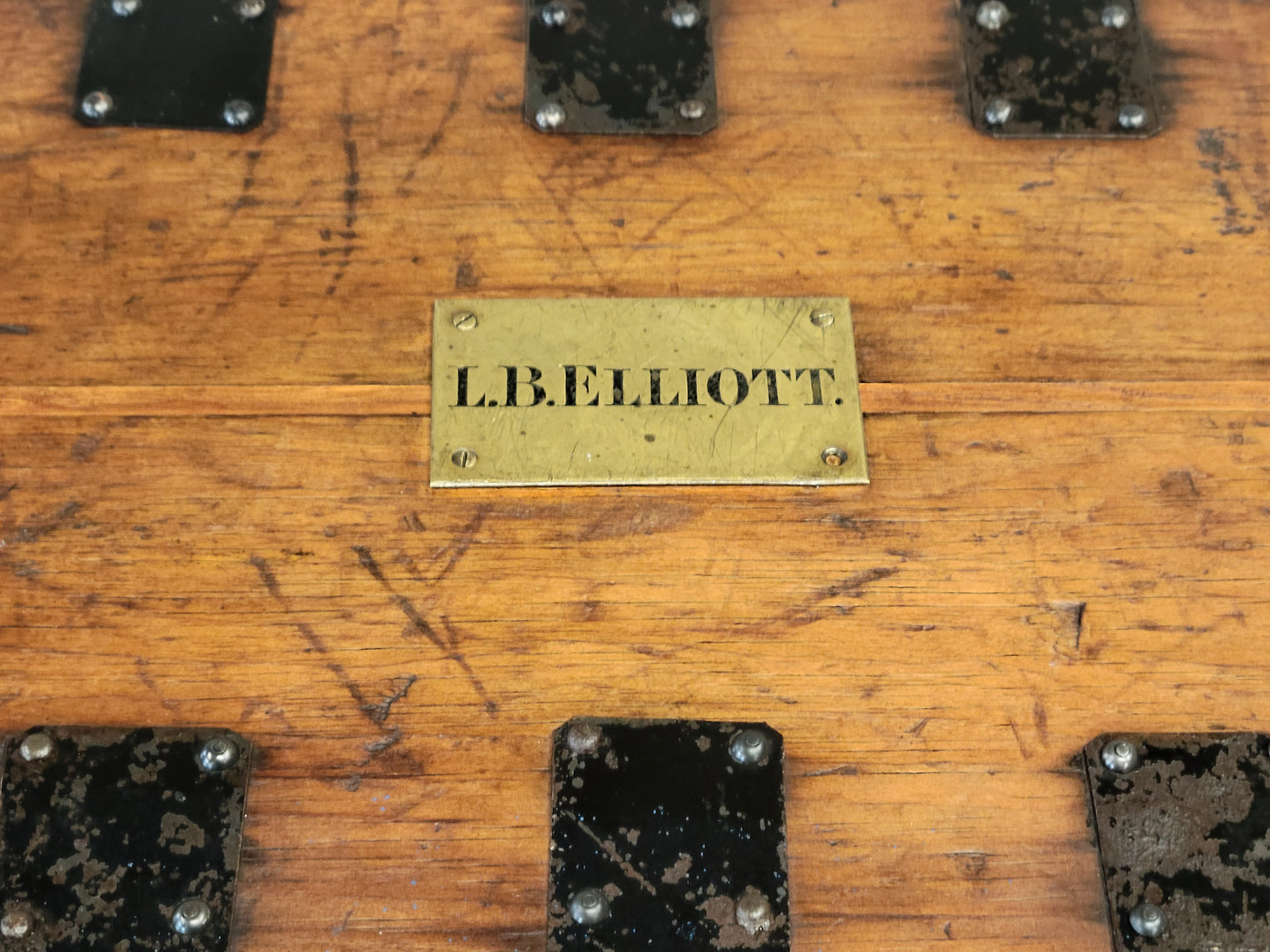 Antique 19th century English Document Storage Box, Monogrammed L.B. Elliott