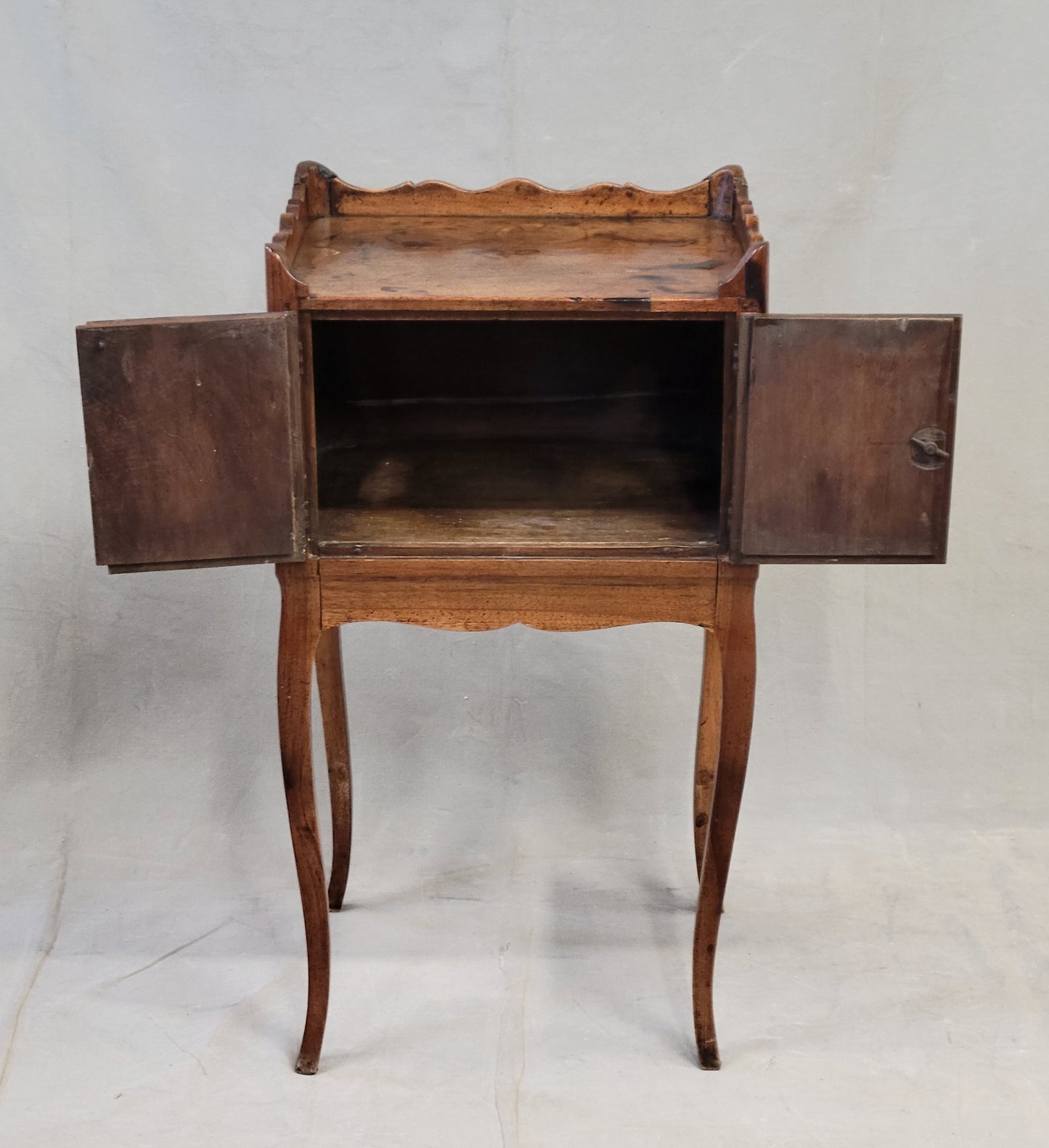 Antique 19th Century French Louis XV Style Walnut and Cherry Table De Chevet (Bedside Table)