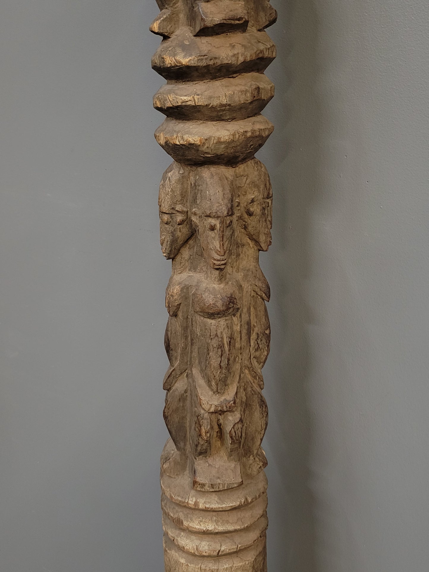 Vintage Dogon African Carved Wood House Post Ethnic Art