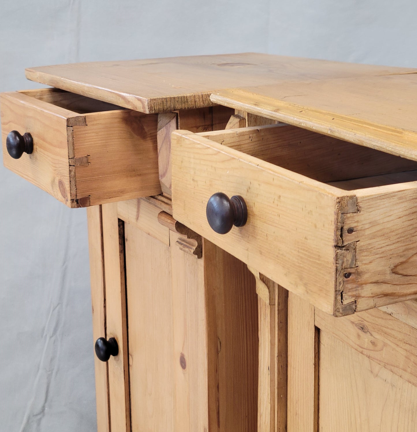 Antique Eastern European Pine Nightstands - a Near Pair
