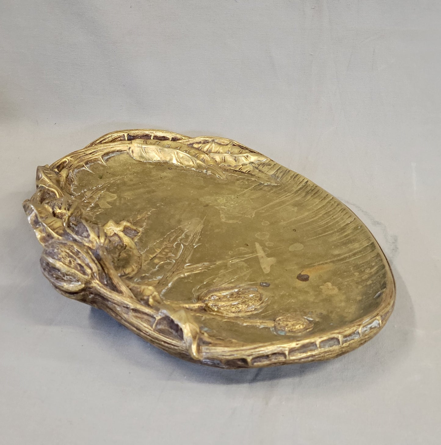 Antique Art Nouveau Signed Albert Marrionet Bronze "Vide Poche" Valet Tray (RL)