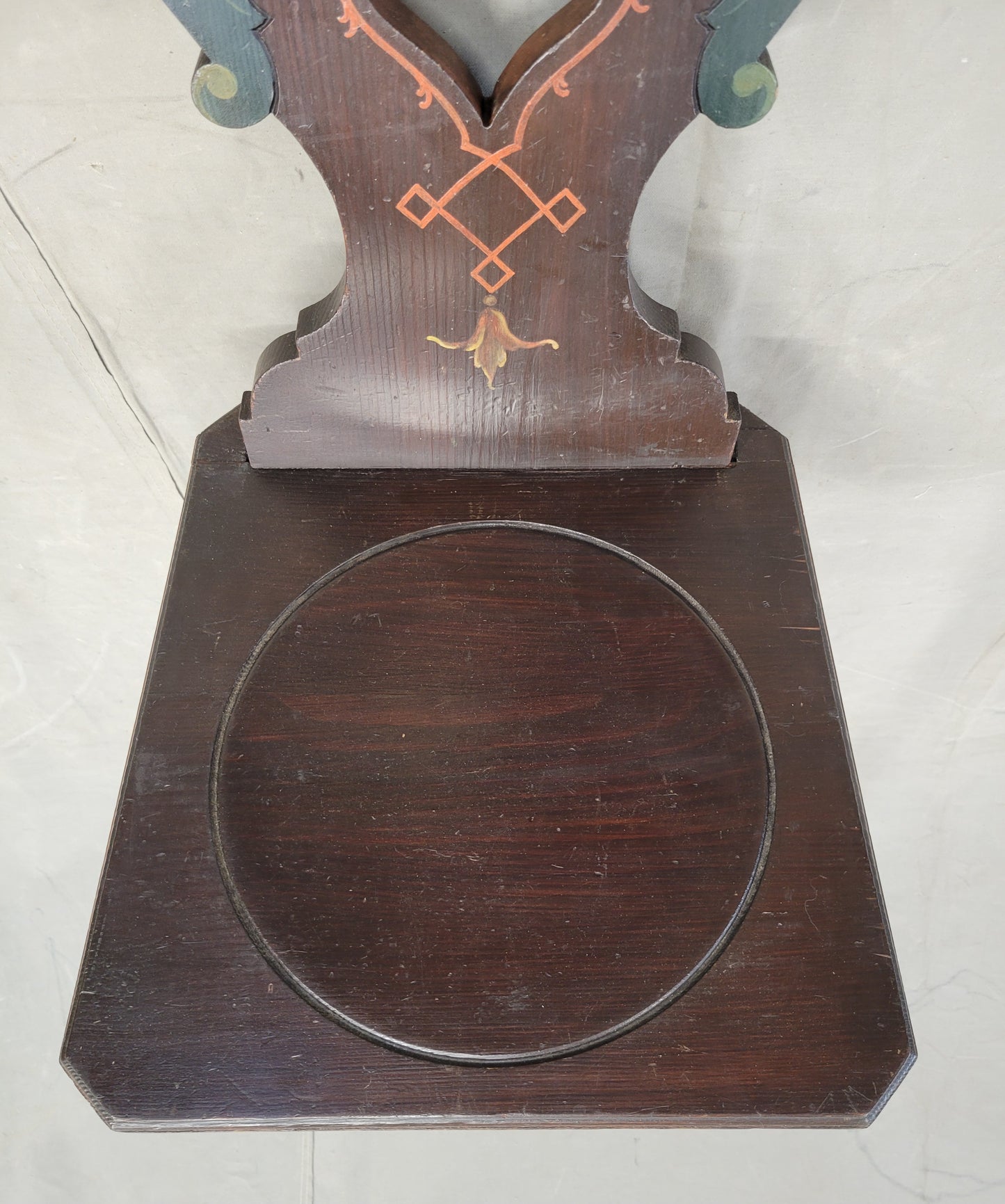 Vintage Swiss/German Carved and Painted Board Chair