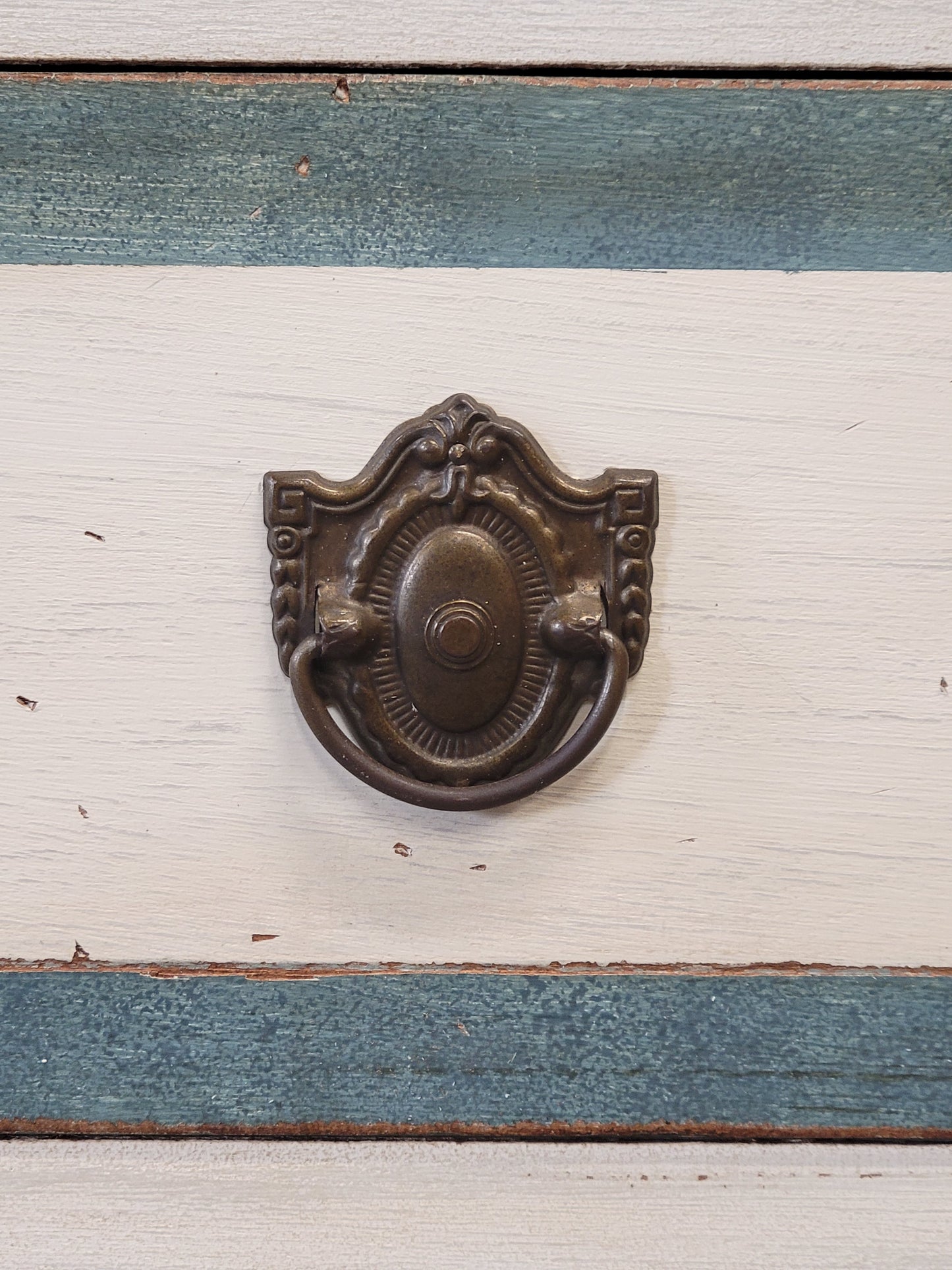 Antique English Painted Dresser Chest of Drawers With Greek Key Motif