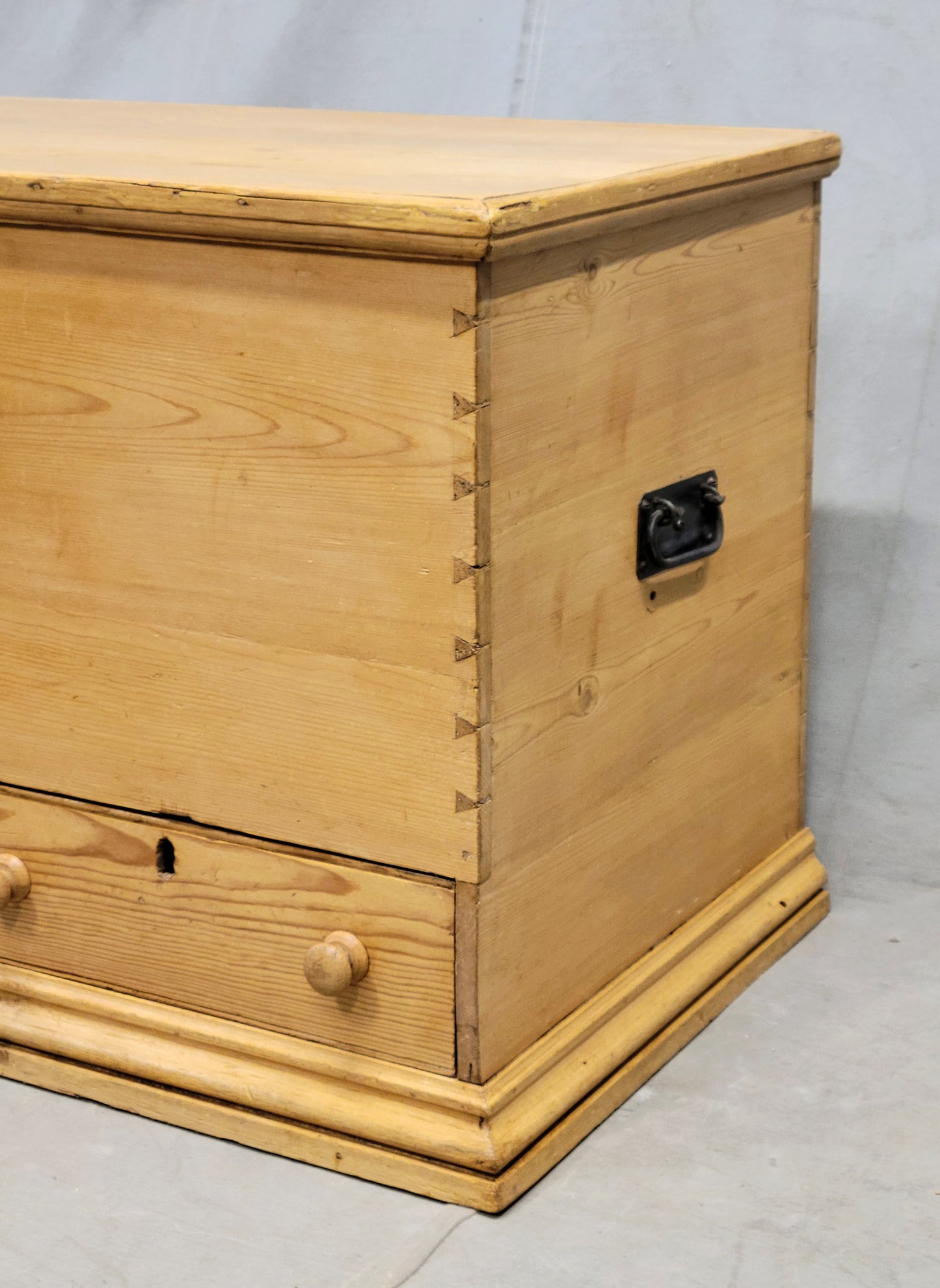 Antique Eastern European Natural Pine Blanket Chest