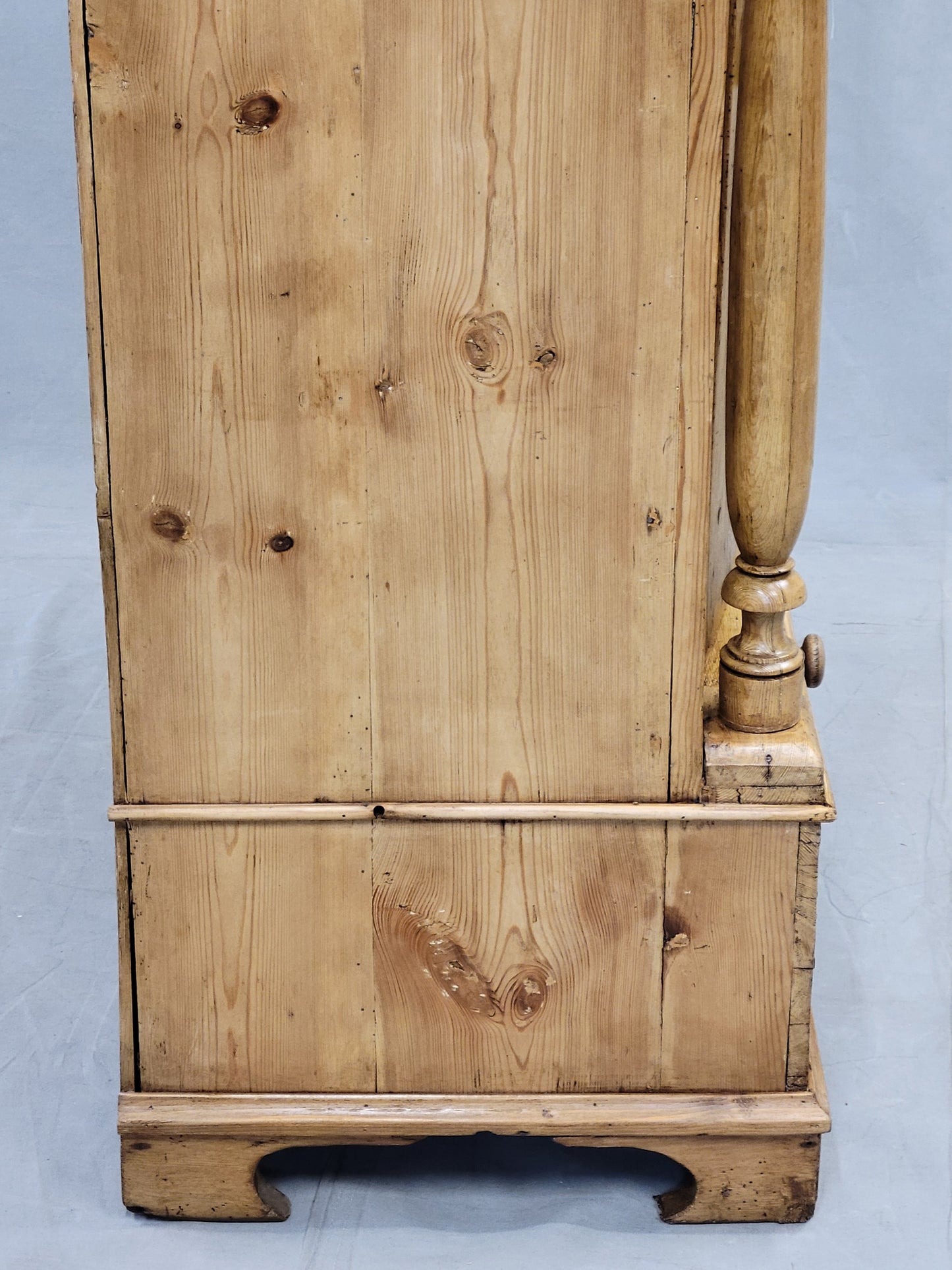 Antique 19th Century Danish Scandinavian Pine Bow Front Armoire Wardrobe