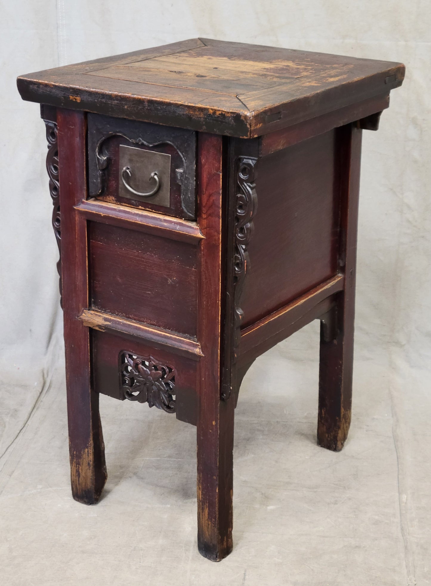 Antique Chinese Elm Side Tables / Altar Tables - a Near Pair