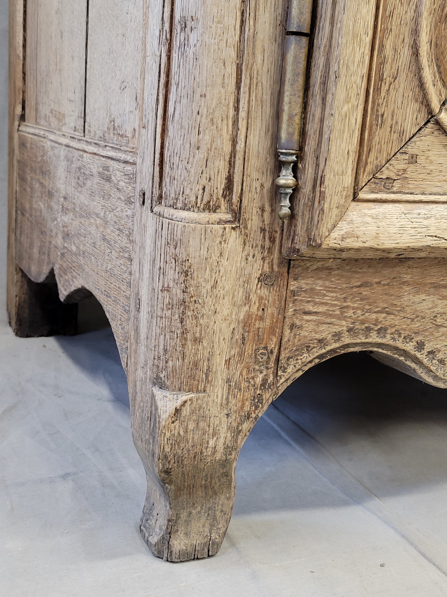 Antique 18th C. French Bleached Oak Serpentine Front Sideboard