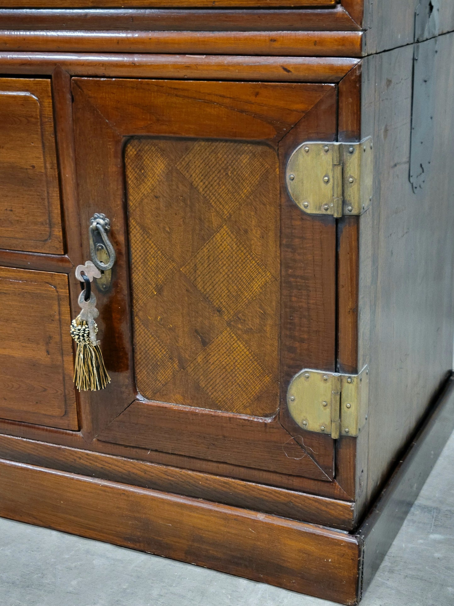 Vintage Large Japanese 14 Drawer Tansu Chest With European Influence