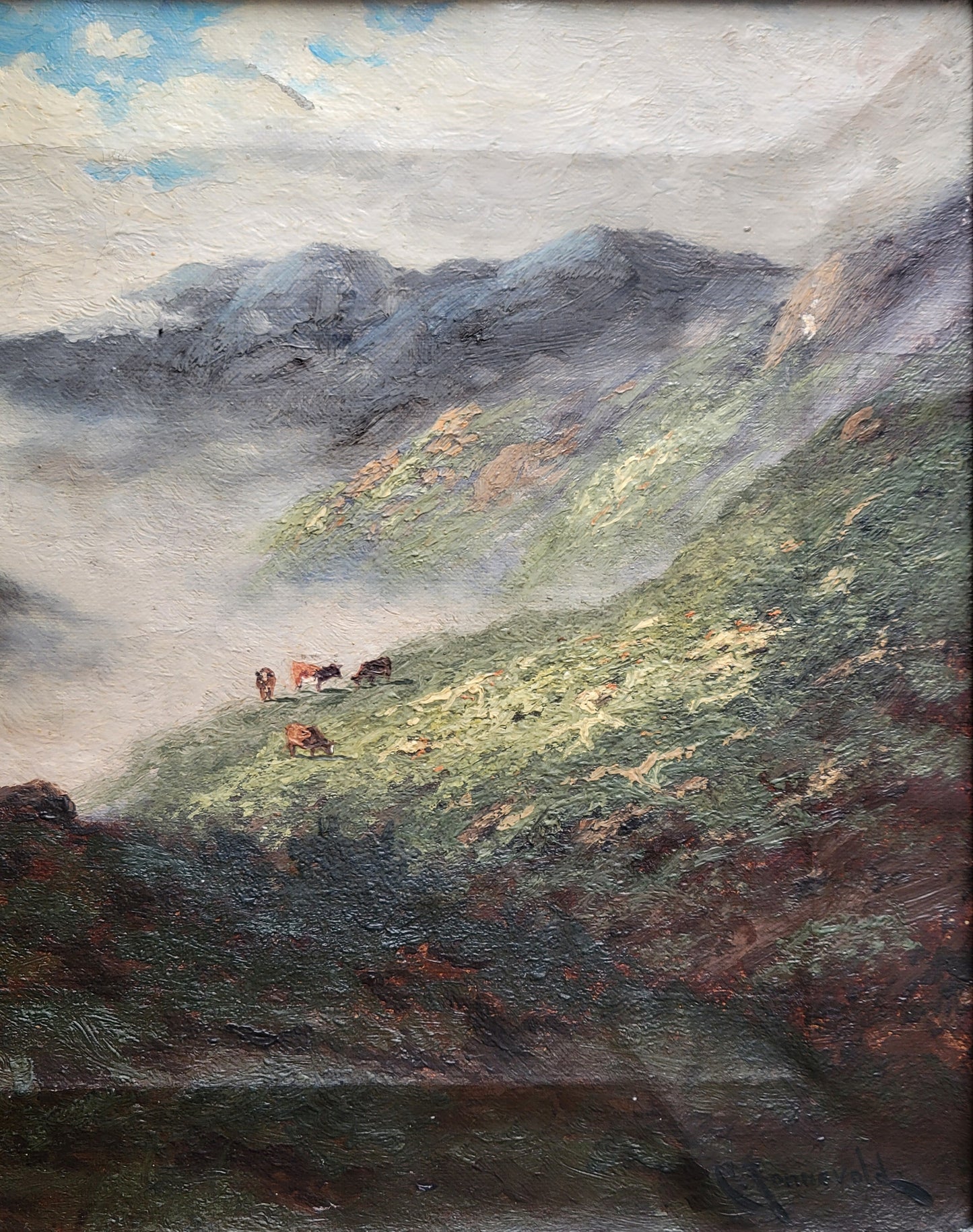 California Mountain Landscape With Cows by Carl Henrik Jonnevold (1856-1955)