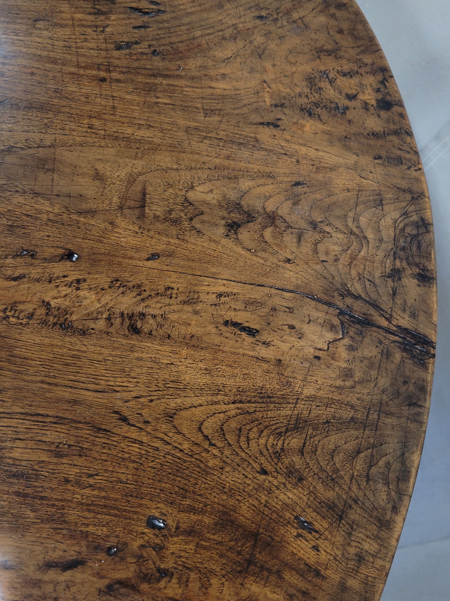 Antique Dutch Colonial Rustic Round Teak Dining Table