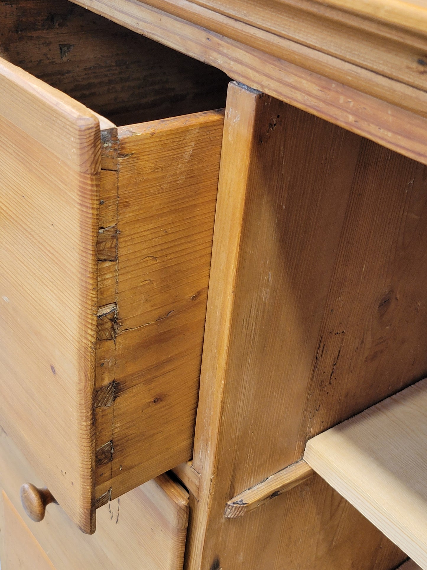 Antique German Pine Locking Pie or Larder Cabinet