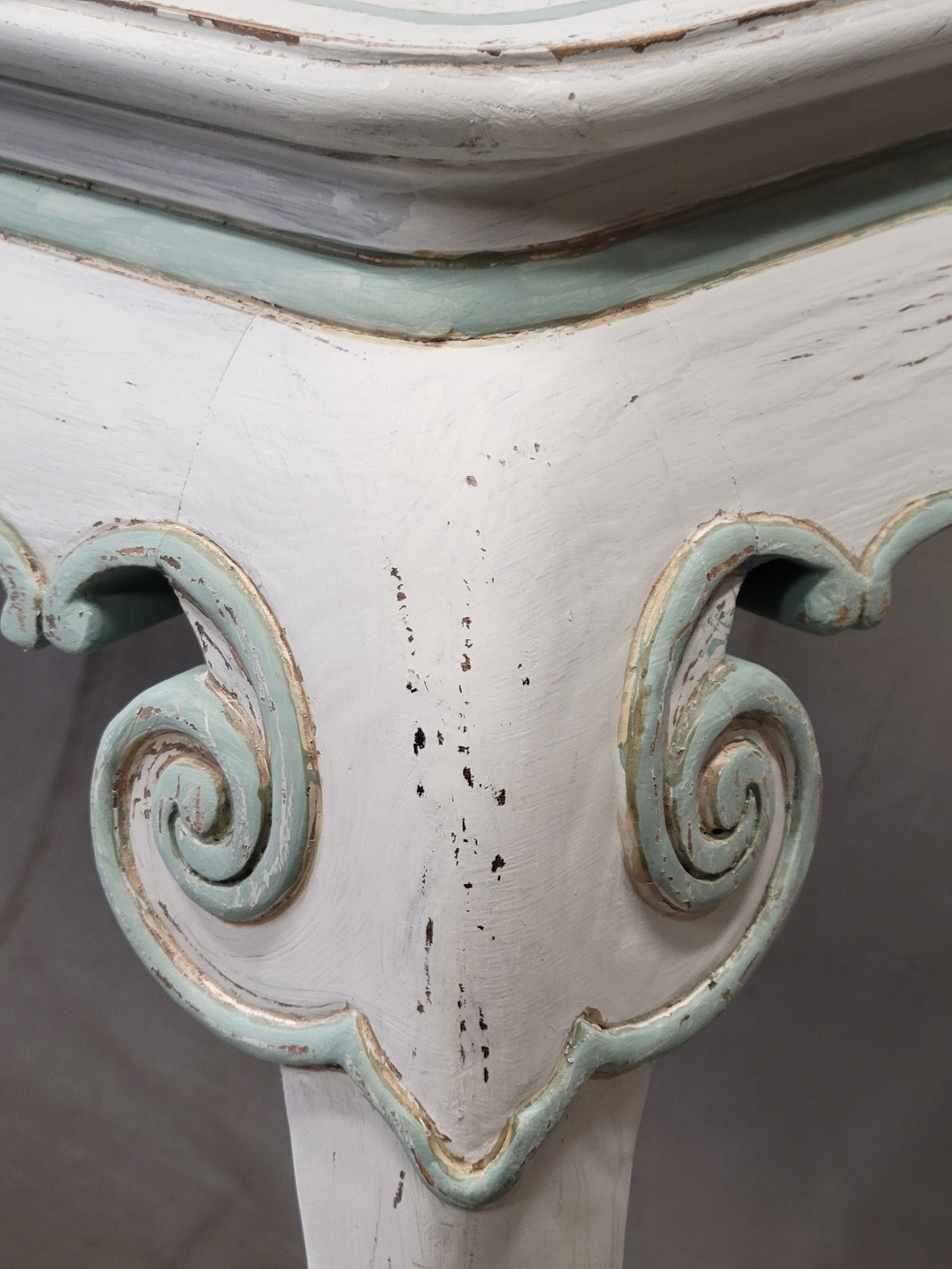 Vintage French Style Painted Cabriole Console Table