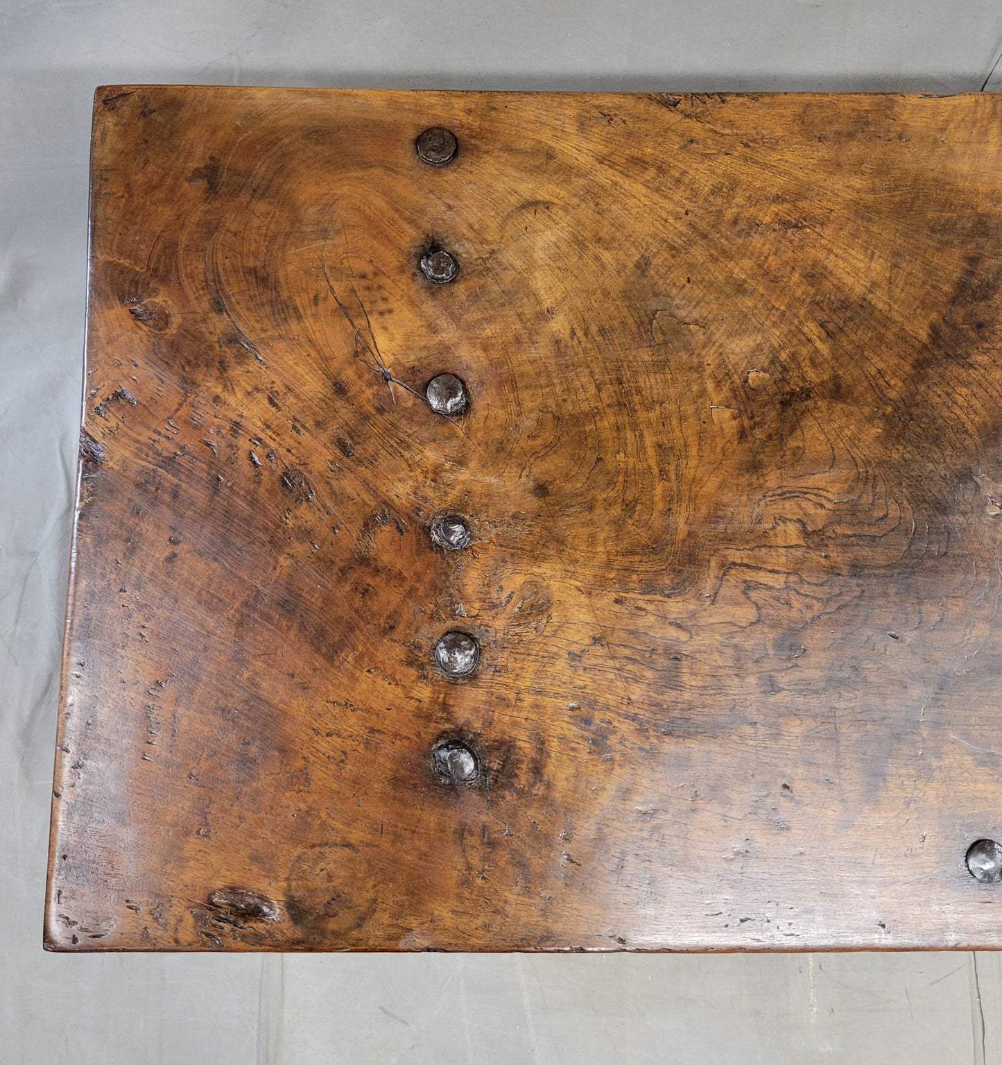 Antique Teak Storage Box With Iron Hardware Coffee Table (RL)