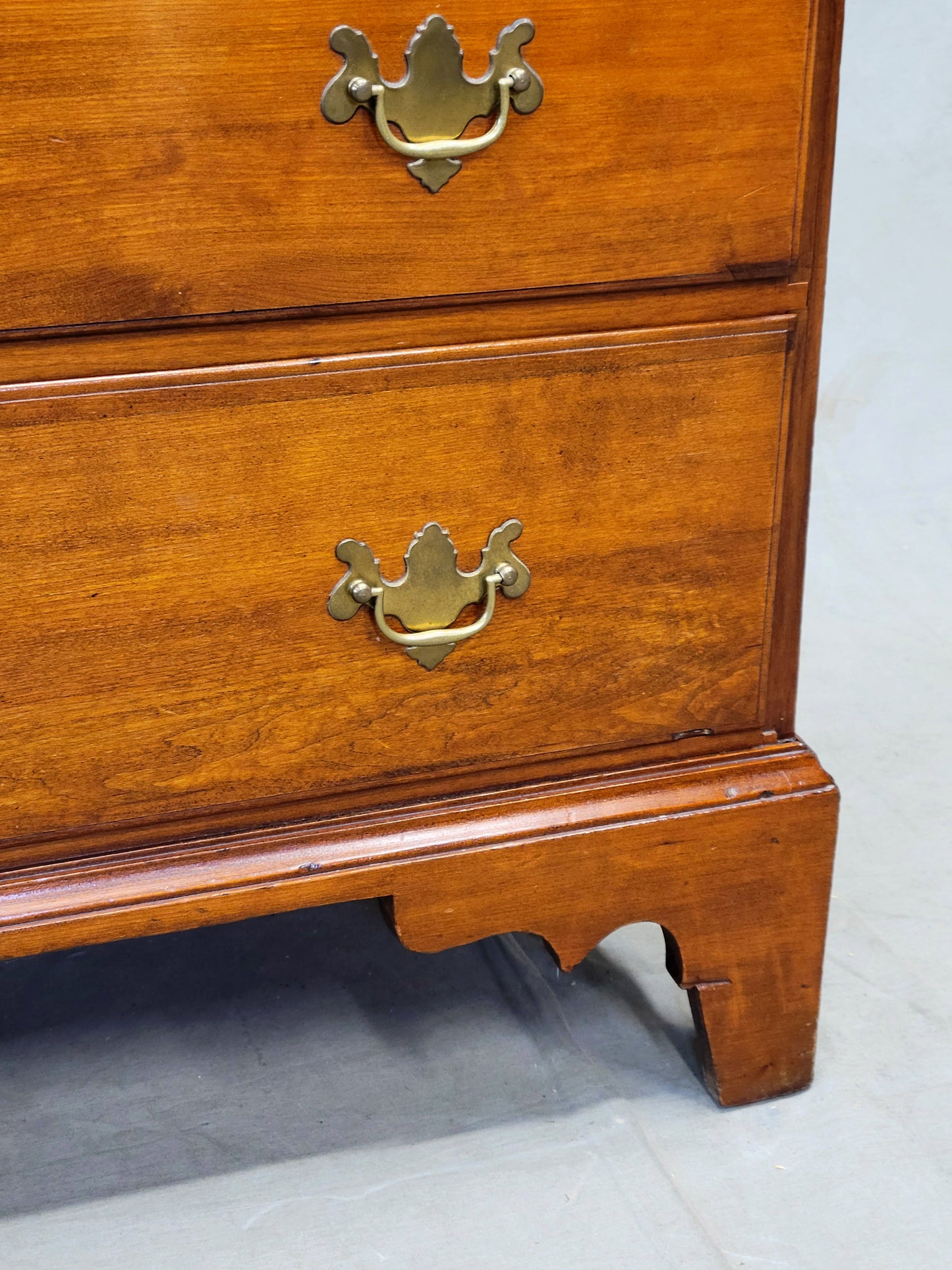 Antique 19th Century American Chippendale Cherry Chest of Drawers
