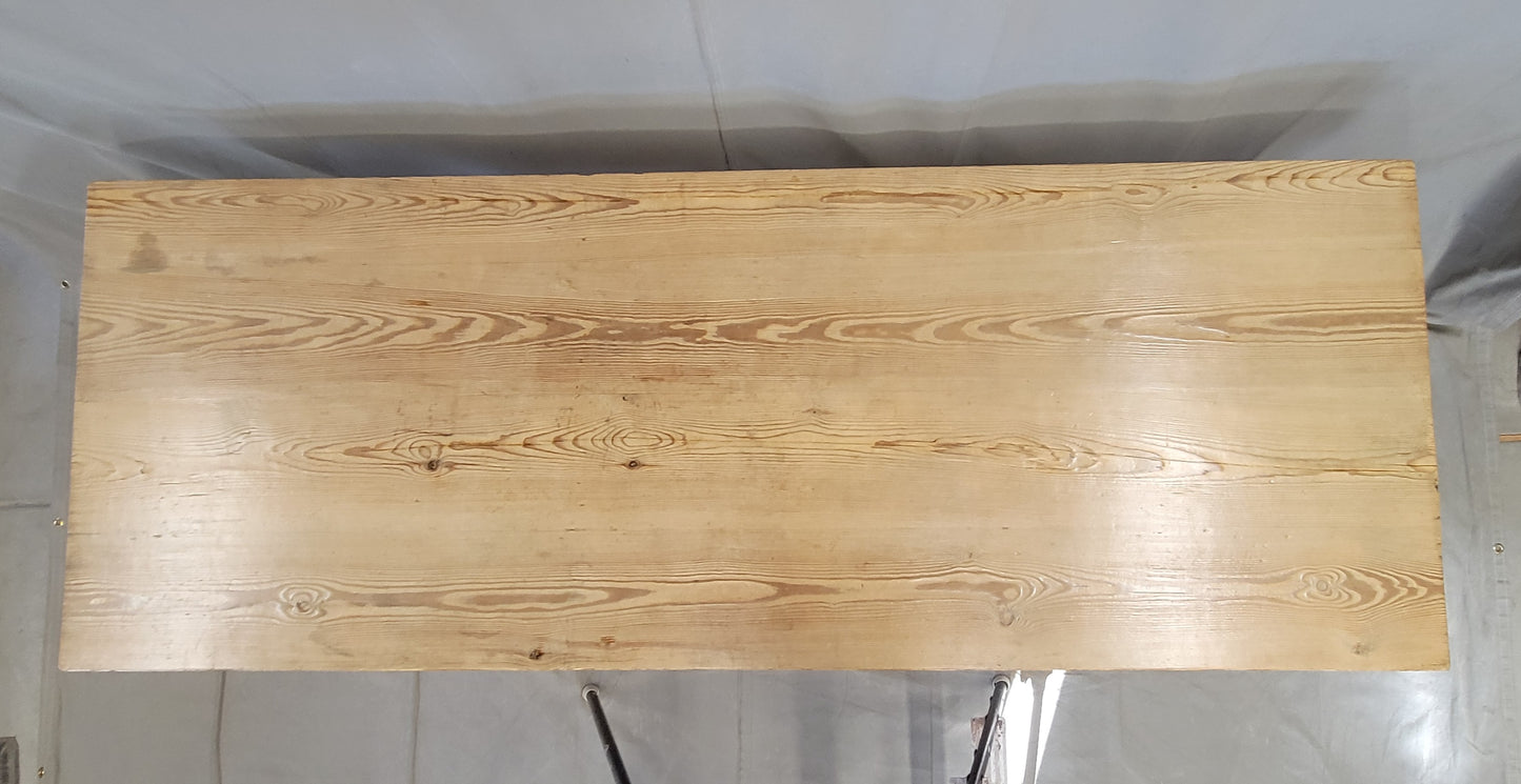 Vintage European Scrubbed Pine Rustic Farmhouse Table